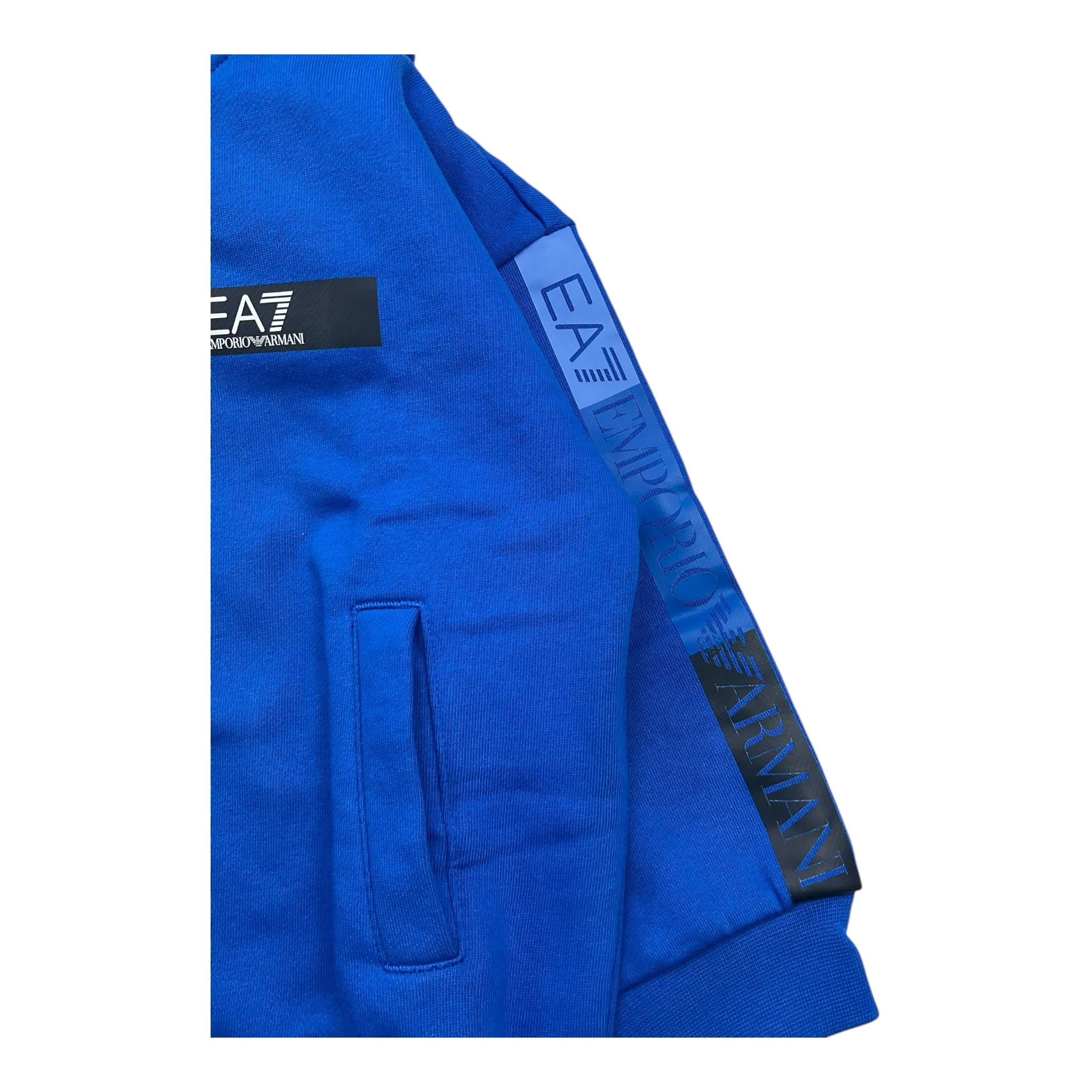 EMPORIO ARMANI felpa tinta unita con cappuccio e con zip Cobalto per Bambino 6DBM68 COBALTO EMPORIO ARMANI
