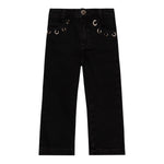 MICHAEL KORS jeans tinta unita con girovita regolabile Nero per Bambina R30182X NERO MICHAEL KORS