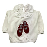 LE BEBE' felpa chiusa con colletto tinta unita con stampa in contrasto Bianco per Neonata LBG6077 BIANCO LE BEBE'