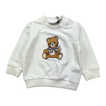 MOSCHINO felpa girocollo tinta unita con stampa Bianco per Neonata MFF02K BIANCO MOSCHINO