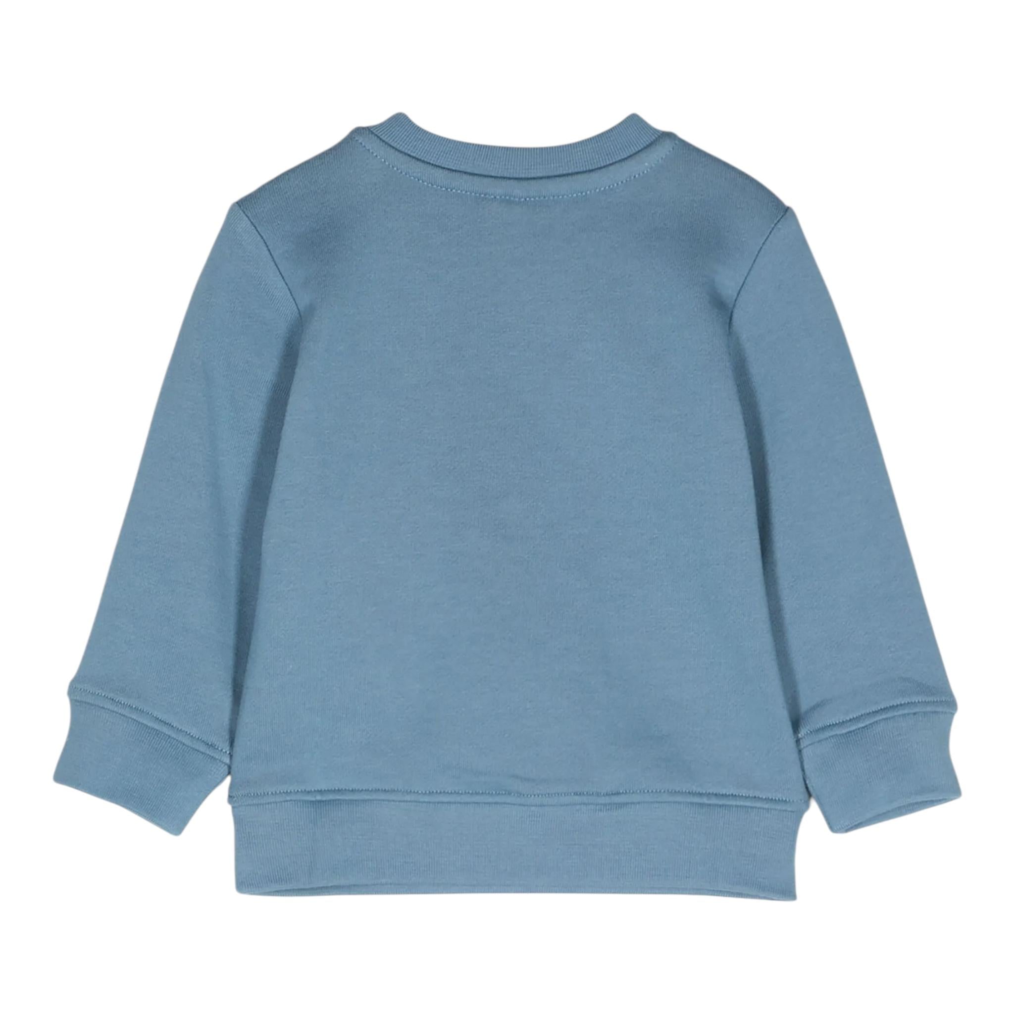 STELLA McCARTNEY felpa girocollo tinta unita con stampa in contrasto Blu per Neonato TV4520 BLU STELLA McCARTNEY