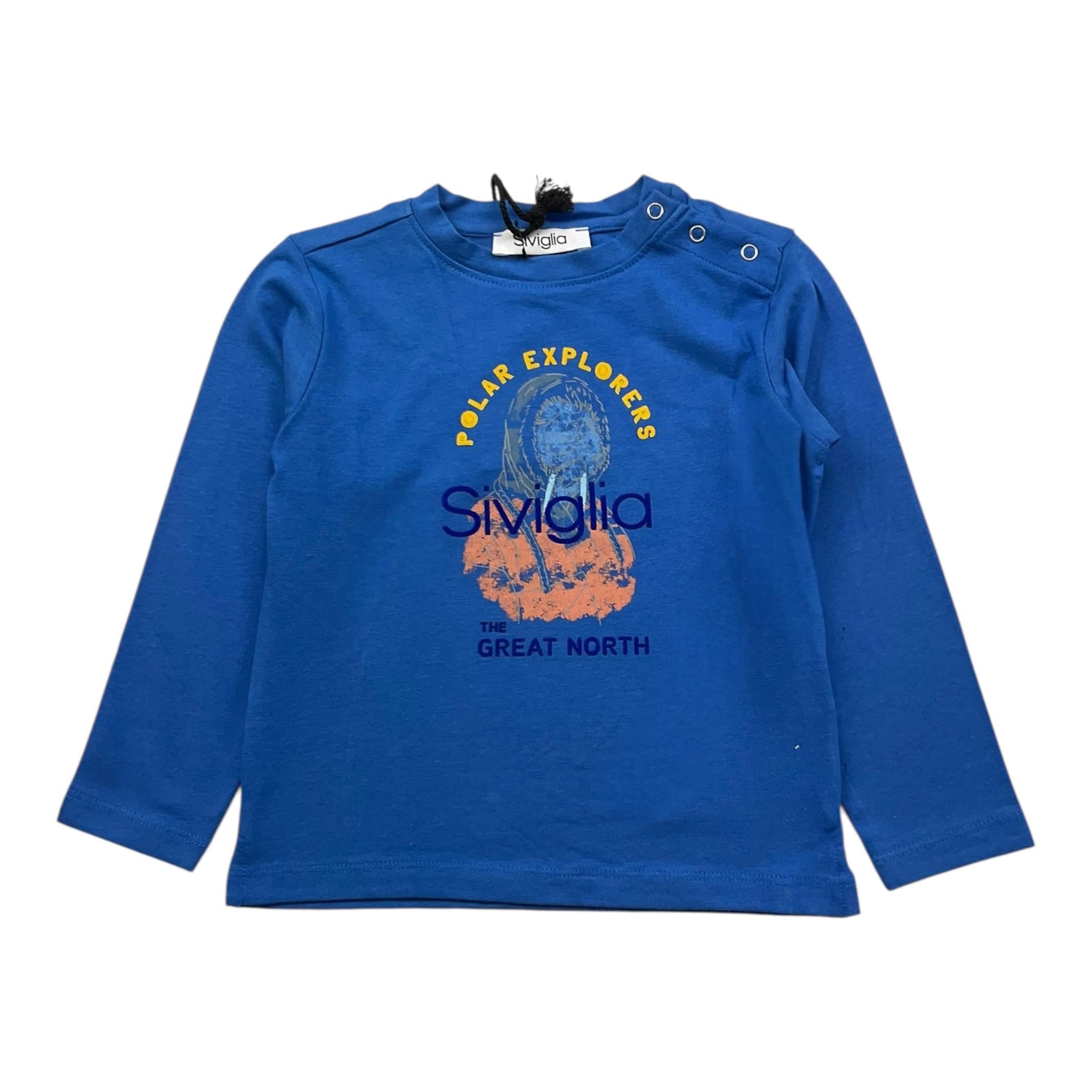 SIVIGLIA shirt girocollo tinta unita con stampa Cobalto per Neonato SVNTS16153 COBALTO SIVIGLIA