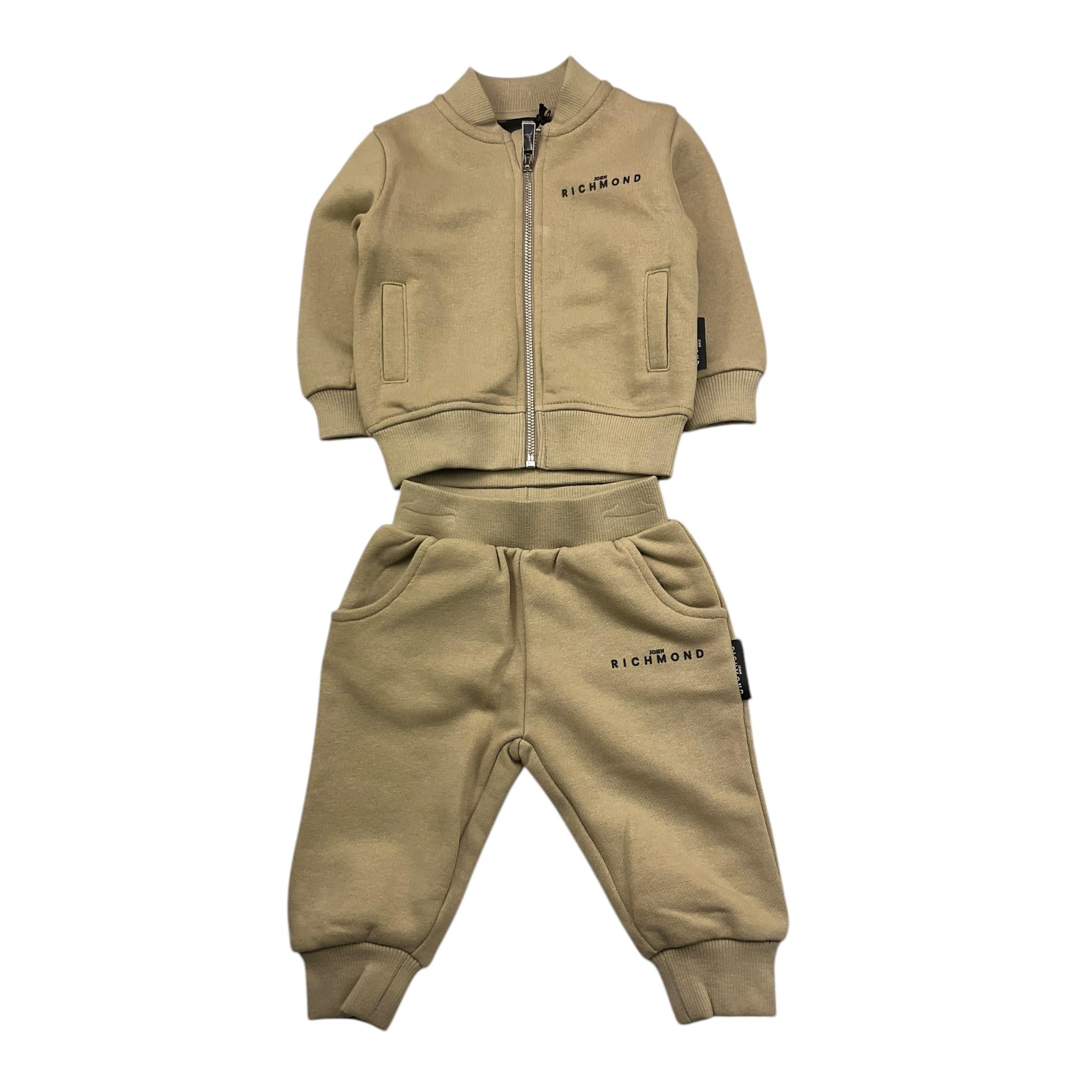 JOHN RICHMOND completo 2pz tinta unita felpa-pantalone Beige per Neonato RIA25002CF BEIGE JOHN RICHMOND