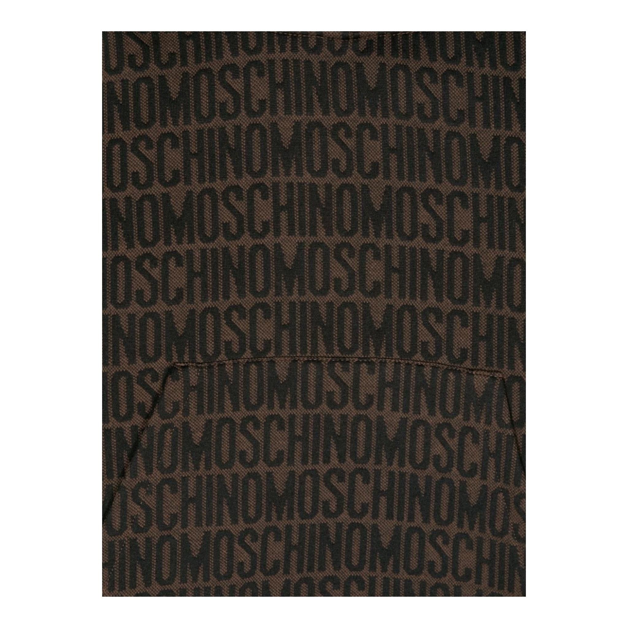 MOSCHINO felpa tinta unita logata con cappuccio Marrone per Bambino HUF08C MARRONE MOSCHINO