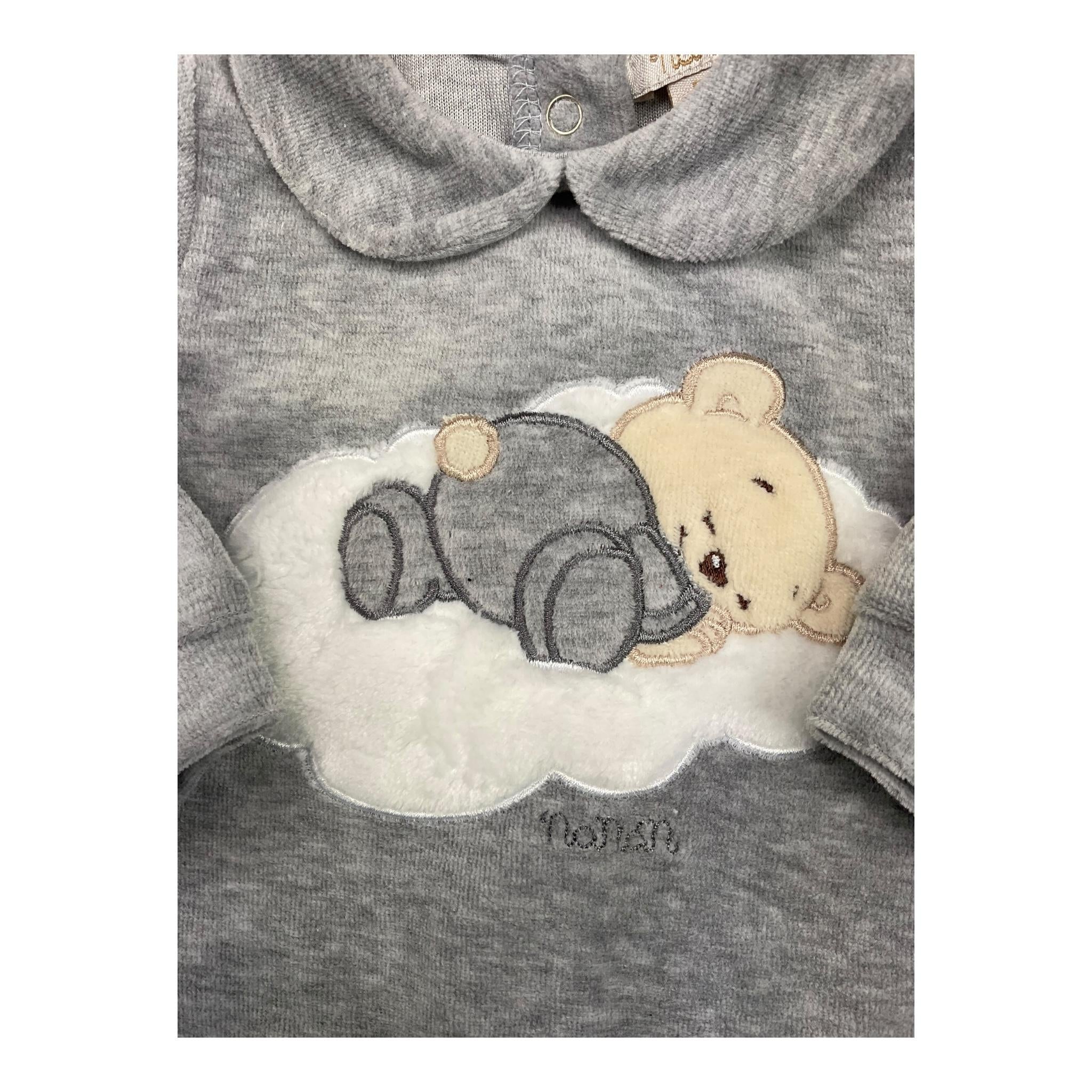 NANAN tutina tinta unita con stampa Grigio per Neonato AI2400101GR GRIGIO NANAN