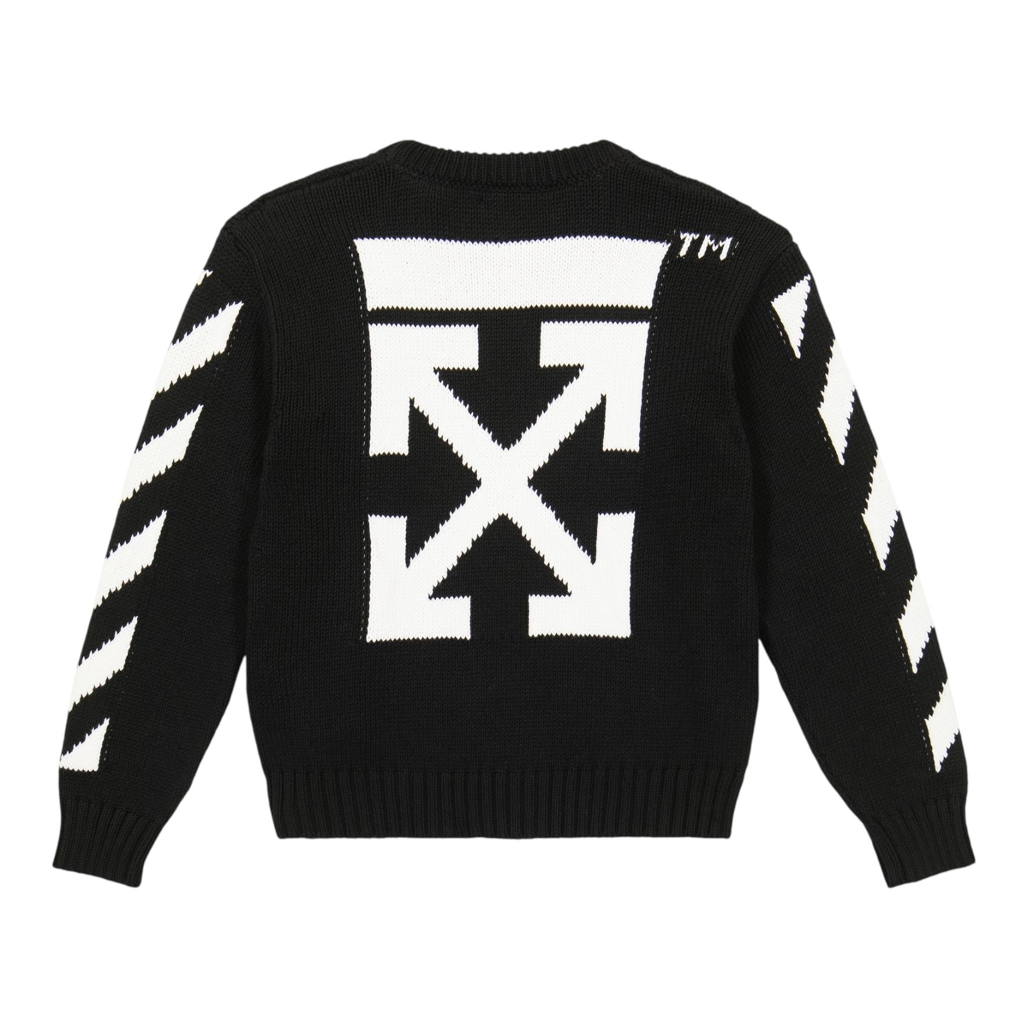 OFF-WHITE maglia girocollo tinta unita con ricami Nero per Bambino OBHE001C NERO OFF-WHITE