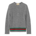 GUCCI maglia tinta unita con bottoni Grigio per Bambino 785284 GRIGIO GUCCI