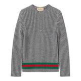 GUCCI maglia tinta unita con bottoni Grigio per Bambino 785284 GRIGIO GUCCI