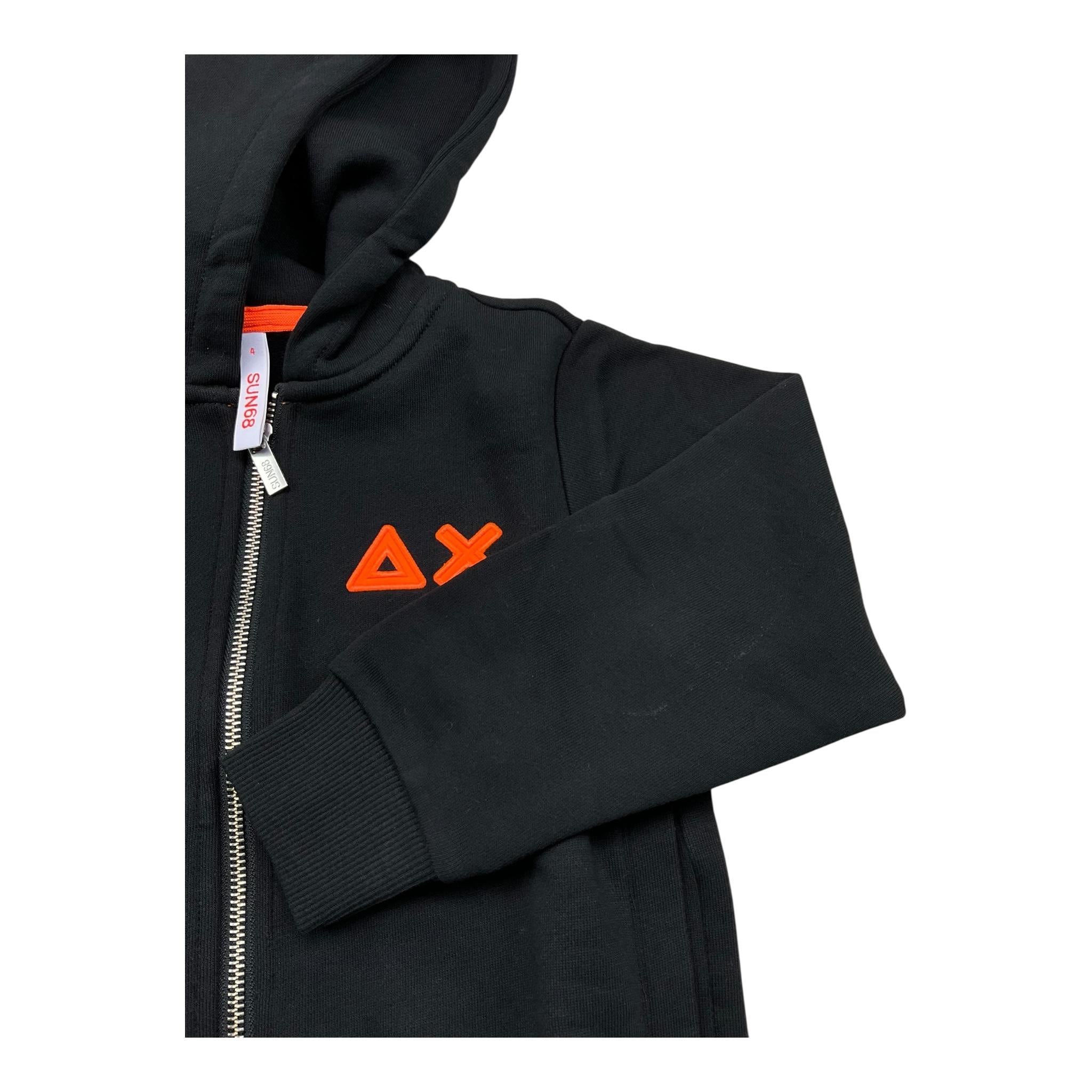 SUN68 felpa con zip e cappuccio tinta unita con logo Nero per Neonato F44331N NERO SUN68