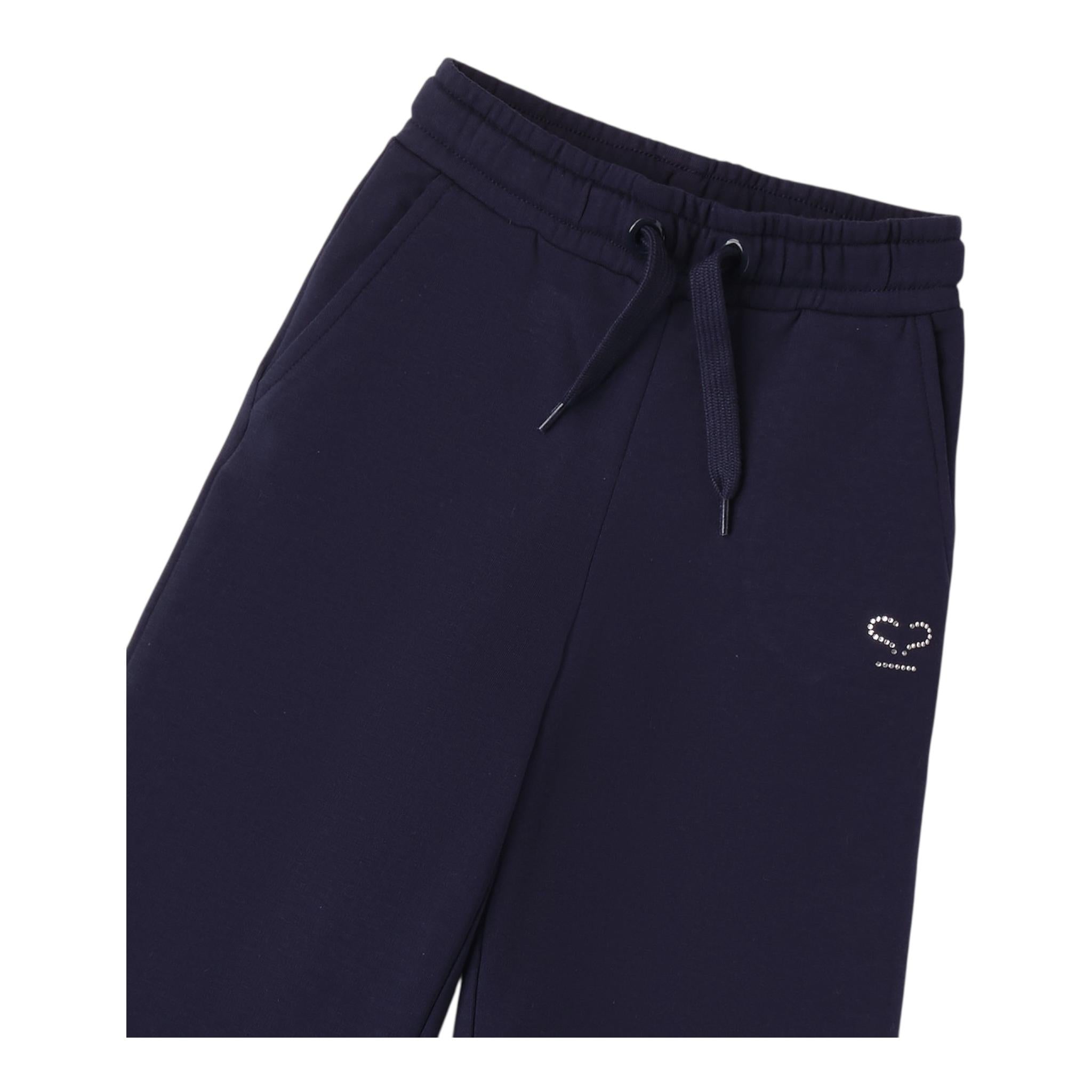 SARABANDA pantalone modello a palazzo tinta unita con elastico in vita Blu per Bambina 0A321 BLU SARABANDA