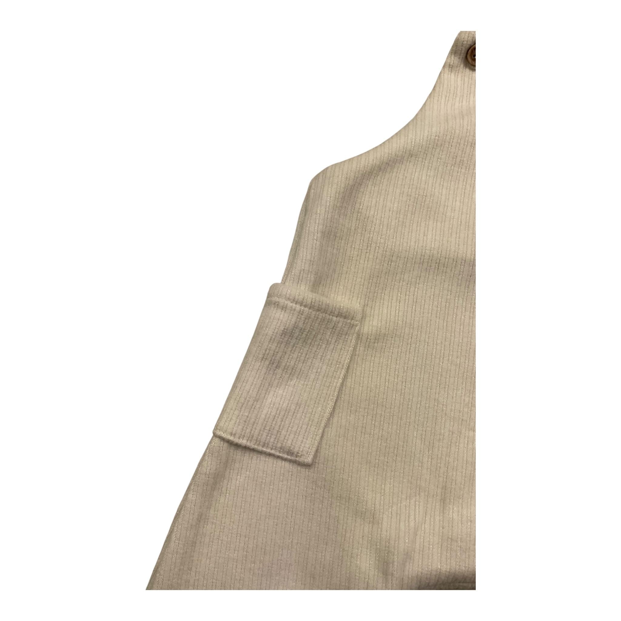 PETIT INDI salopette tinta unita Panna per Neonato AW24B3702 PANNA PETIT INDI