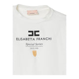 ELISABETTA FRANCHI t-shirt girocollo tinta unita con stampa logo Panna per Bambina EFTS216 PANNA ELISABETTA FRANCHI