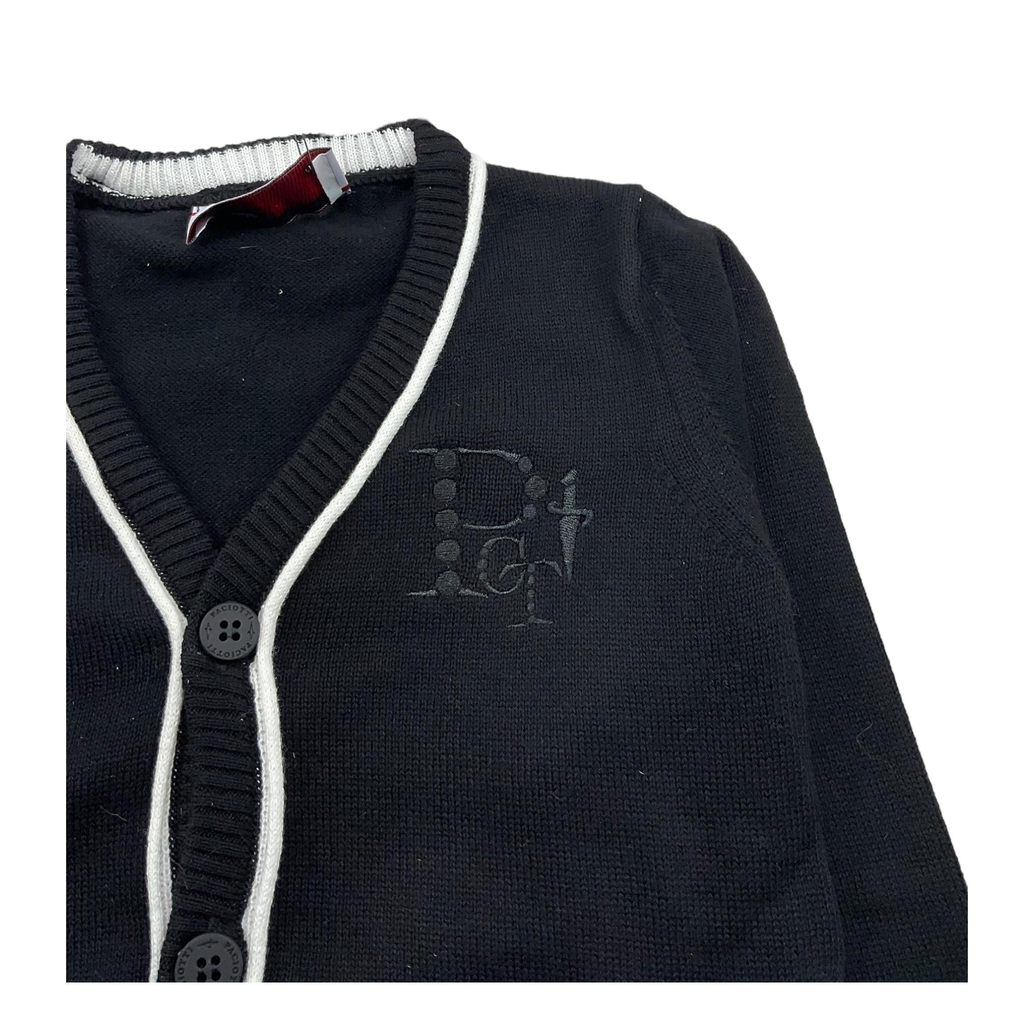 CESARE PACIOTTI cardigan tinta unita con profili in contrasto Nero per Neonato MGP5359BXX NERO CESARE PACIOTTI