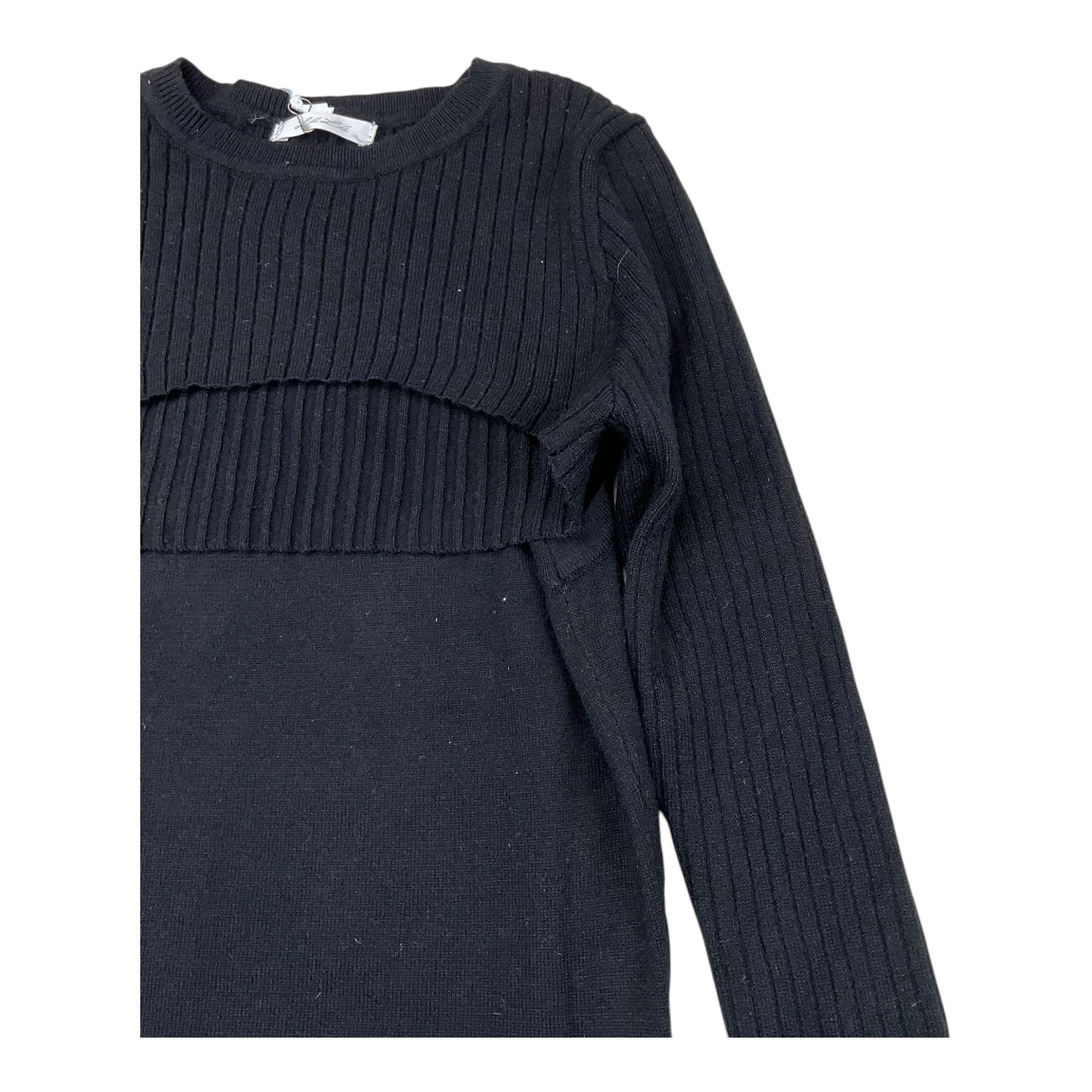 LU LU BY MISS GRANT set abito girmanica-coprispalle tinta unita Nero per Bambina LL3110 NERO LU LU BY MISS GRANT