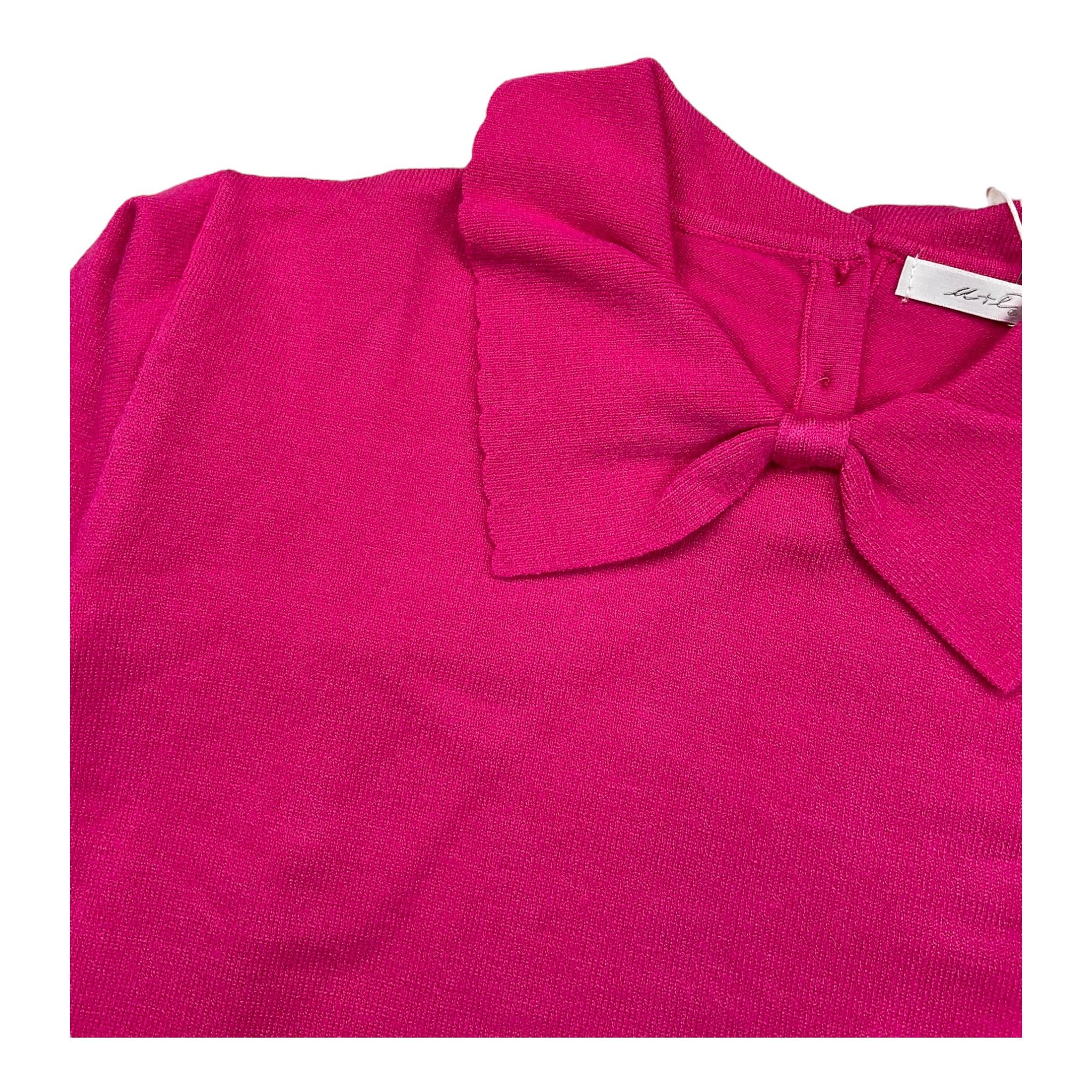 U+è BY MISS GRANT maglia tinta unita con colletto Fuxia per Bambina UE1047 FUXIA U+è BY MISS GRANT