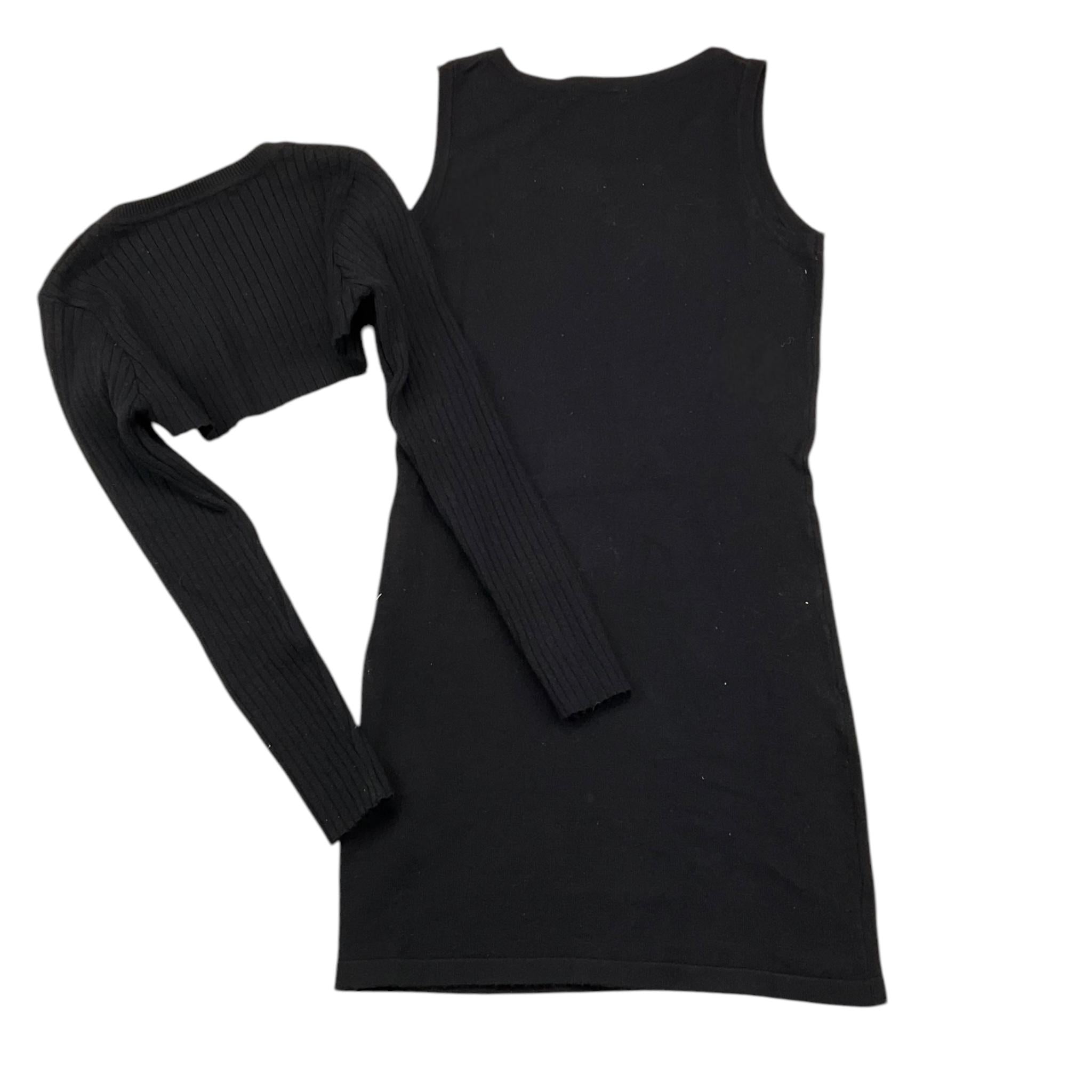 LU LU BY MISS GRANT set abito girmanica-coprispalle tinta unita Nero per Bambina LL3110 NERO LU LU BY MISS GRANT