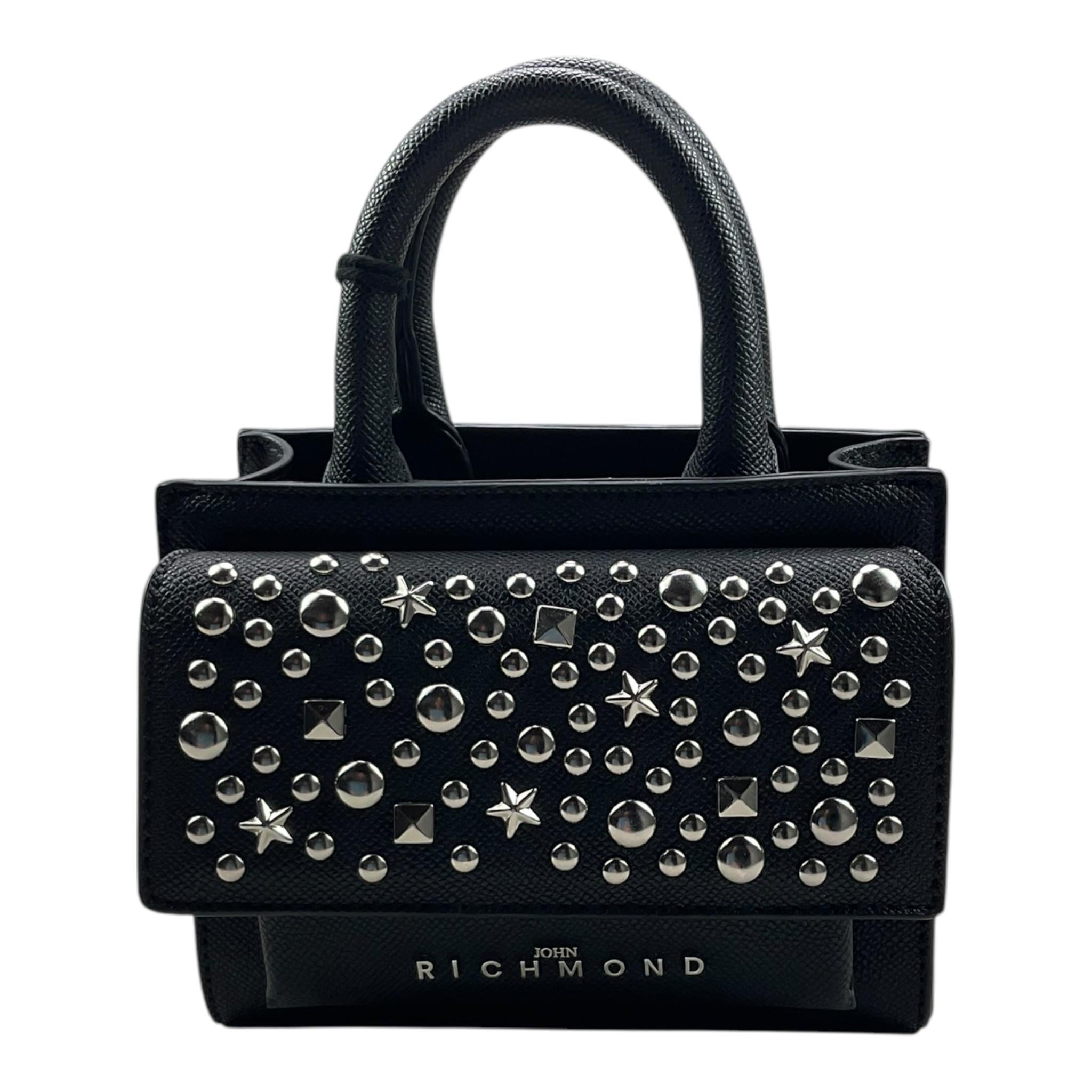 JOHN RICHMOND borsa tinta unita con borchie Nero per Bambina RGA25028BO NERO JOHN RICHMOND