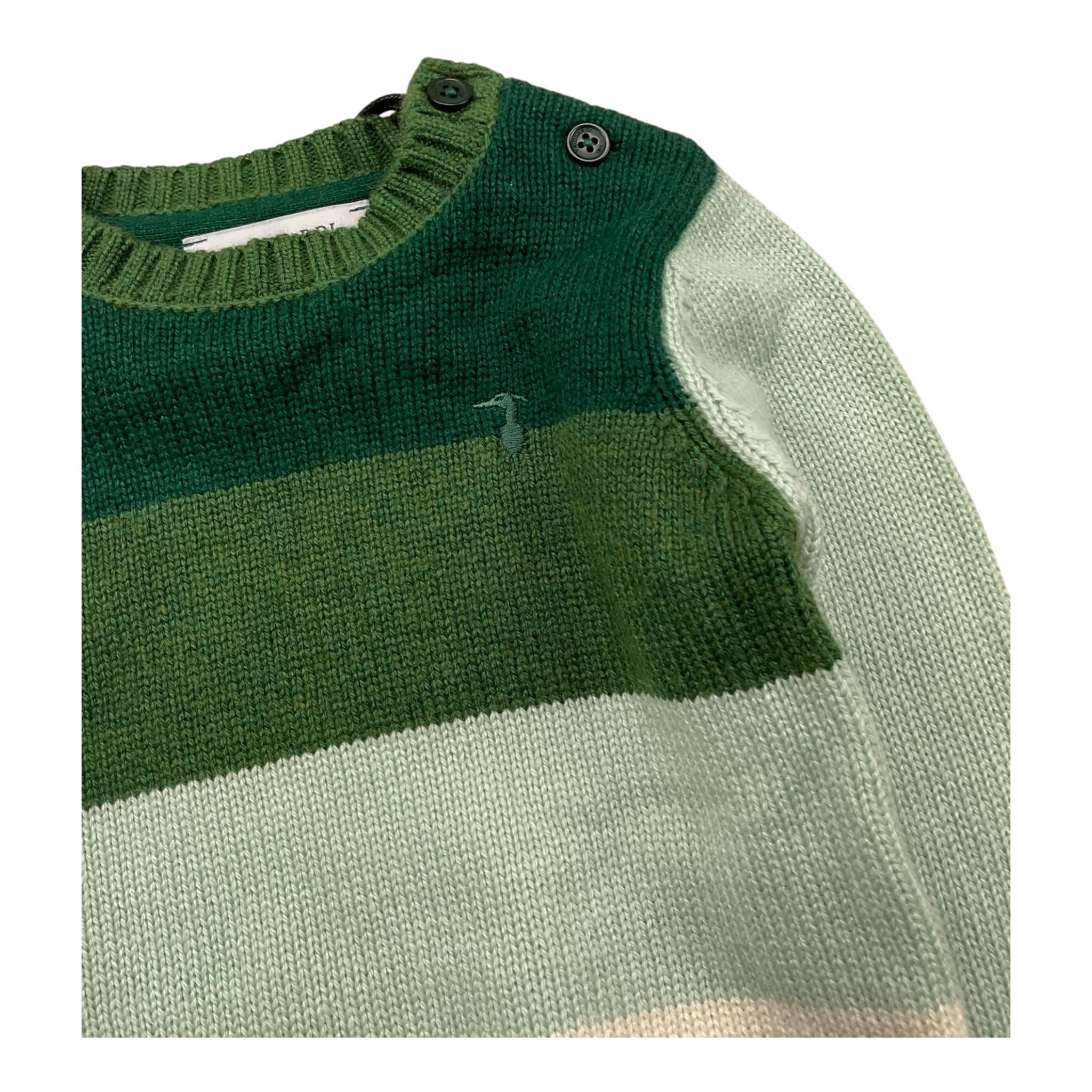 TRUSSARDI maglia tricolore con fantasia a righe Verde per Neonato TIA25136MA VERDE TRUSSARDI