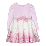 MONNALISA abito tinta unita manica lunga con stampa Rosa per Neonata 31D902 ROSA MONNALISA