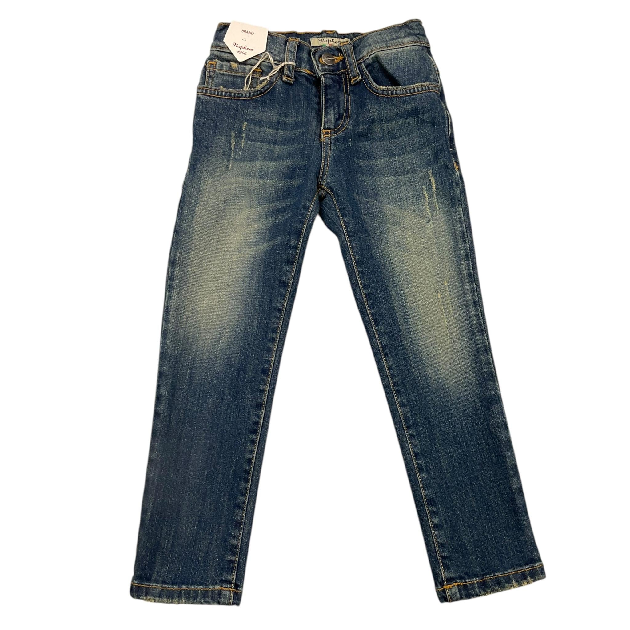 NUPKEET jeans tinta unita cn girovita regolabile Blu per Bambino 4DNK395 BLU NUPKEET