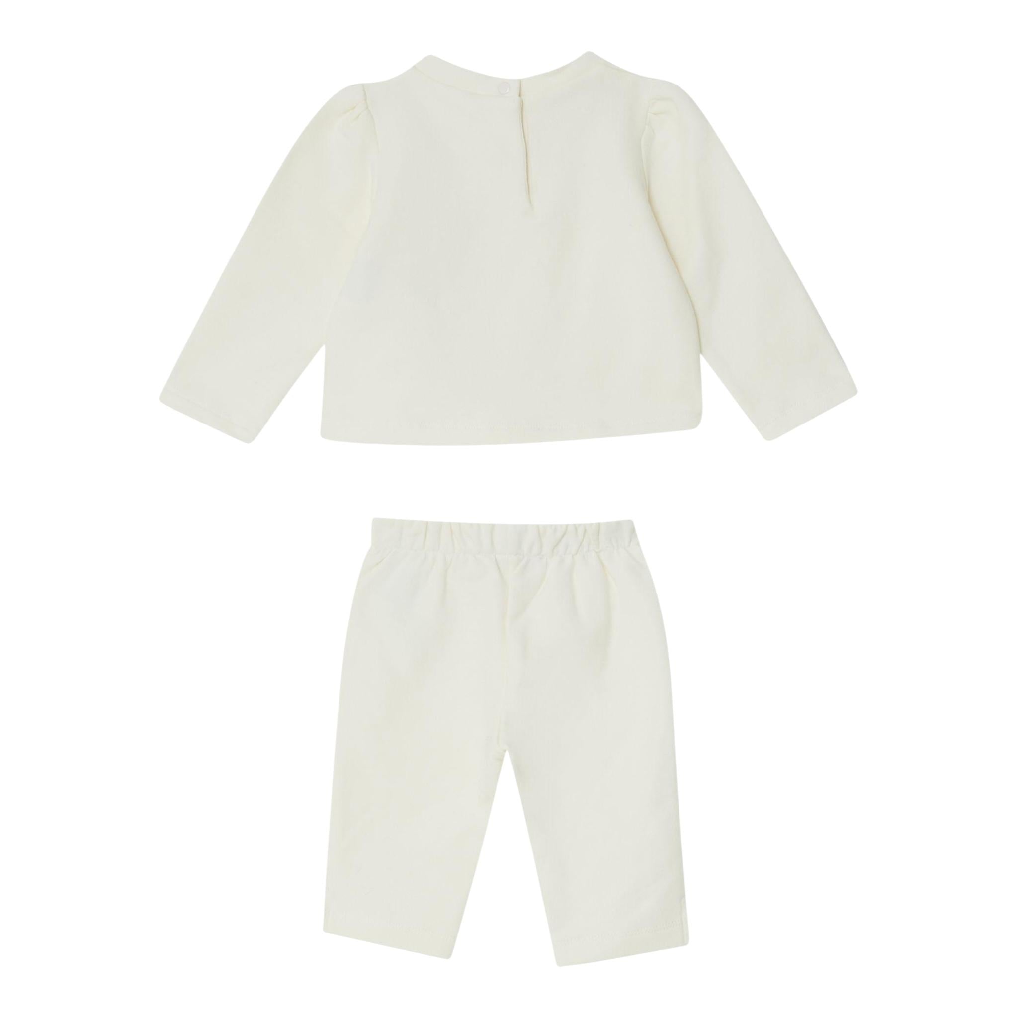 LIU JO completo 2 pezzi felpa-pantalone tinta unita Panna per Neonata HF4072 PANNA LIU JO