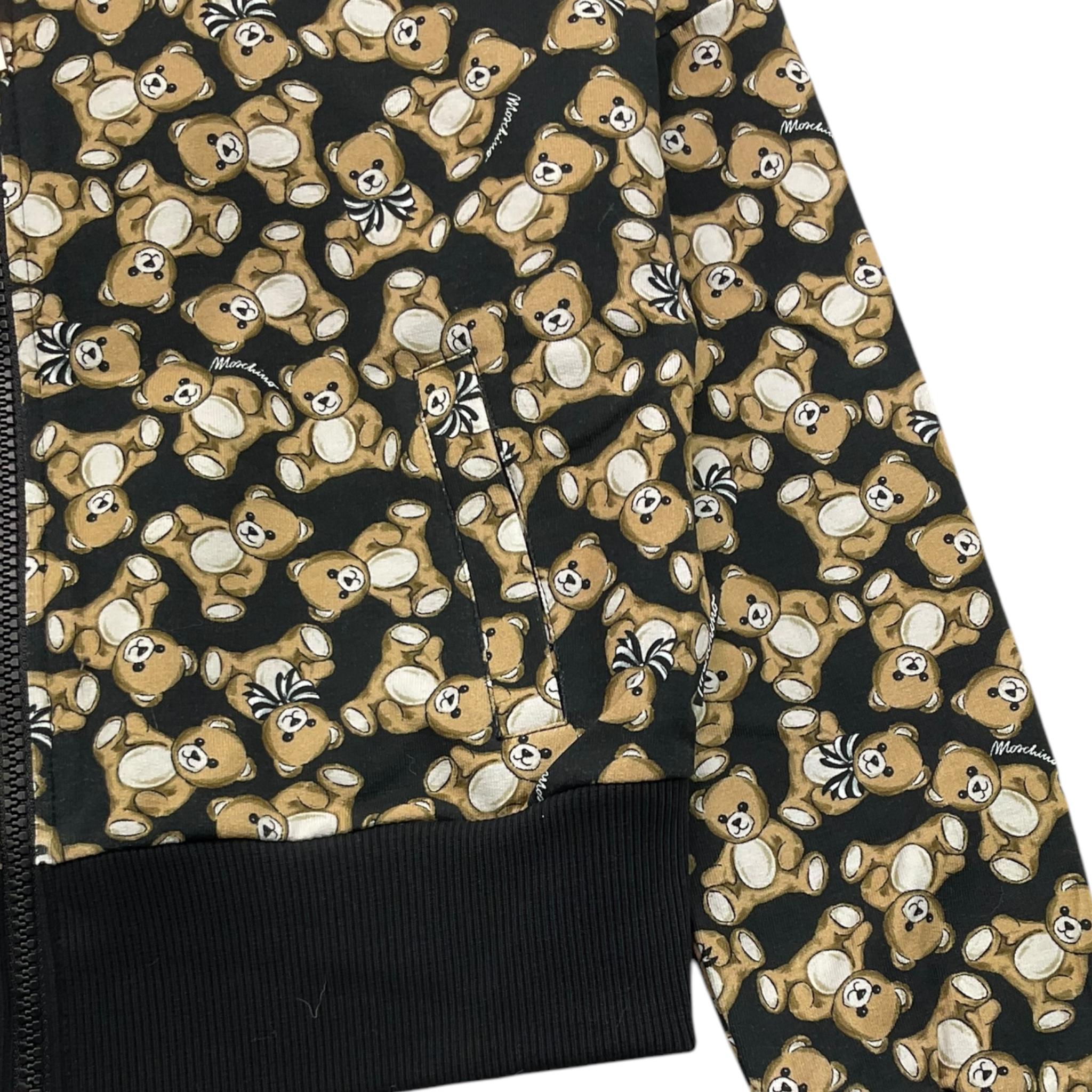 MOSCHINO felpa tinta unita con zip e cappuccio e fantasia Nero per Bambina HDF06F NERO MOSCHINO