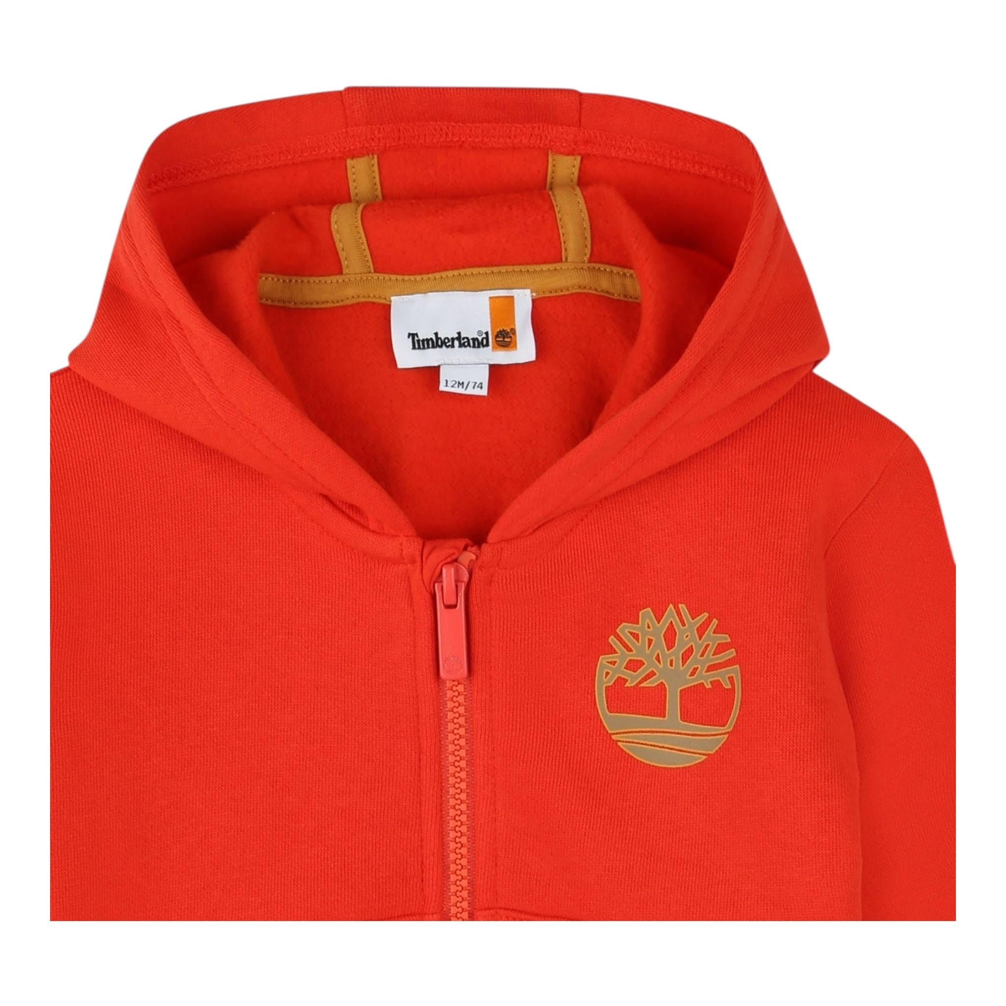 TIMBERLAND felpa con zip e cappuccio tinta unita Arancione per Bambino T60262J ARANCIONE TIMBERLAND