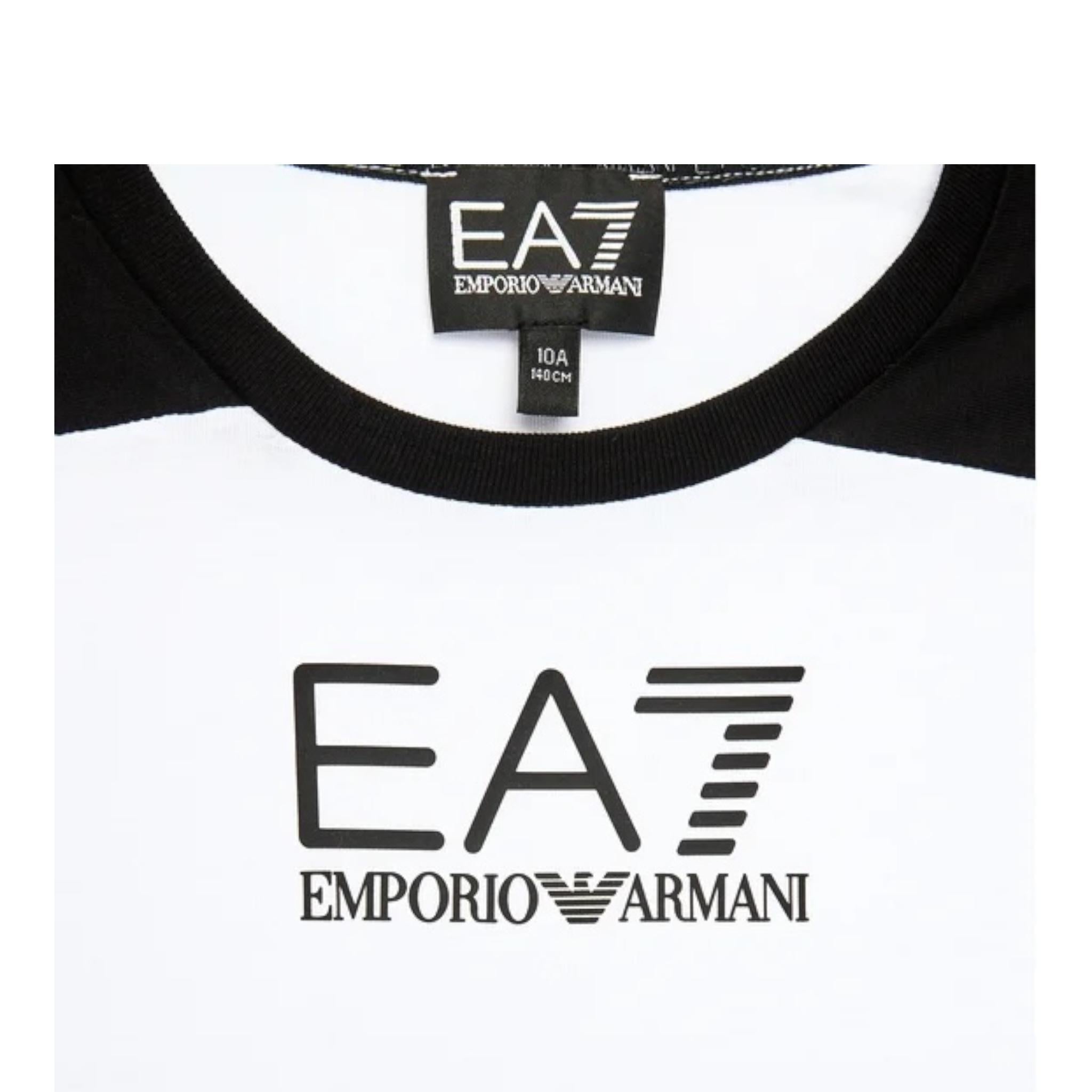 EMPORIO ARMANI shirt girocollo tinta unita con stampa Bianco per Bambino 6RBT65 BIANCO EMPORIO ARMANI