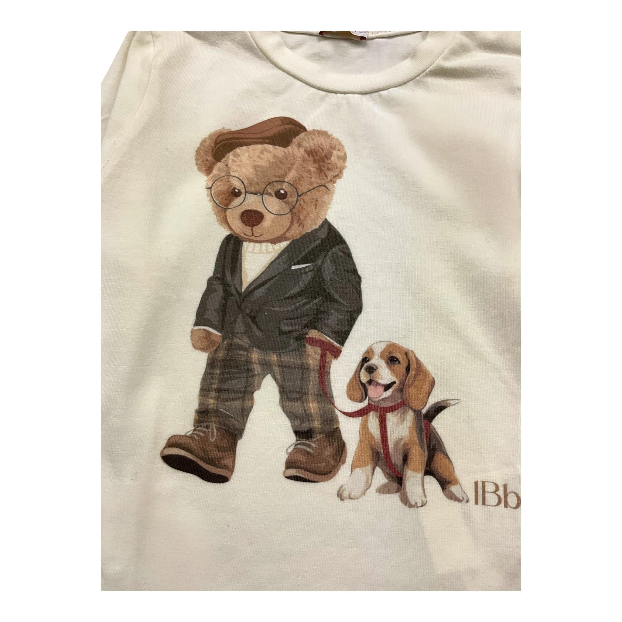 LE BEBE' shirt girocollo tinta unita con stampa orso Panna per Neonato LBB4778 PANNA LE BEBE'