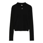 TWINSET shirt mezzo collo tinta unita con logo Nero per Bambina 242GJ243 NERO TWINSET