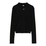 TWINSET shirt mezzo collo tinta unita con logo Nero per Bambina 242GJ243 NERO TWINSET