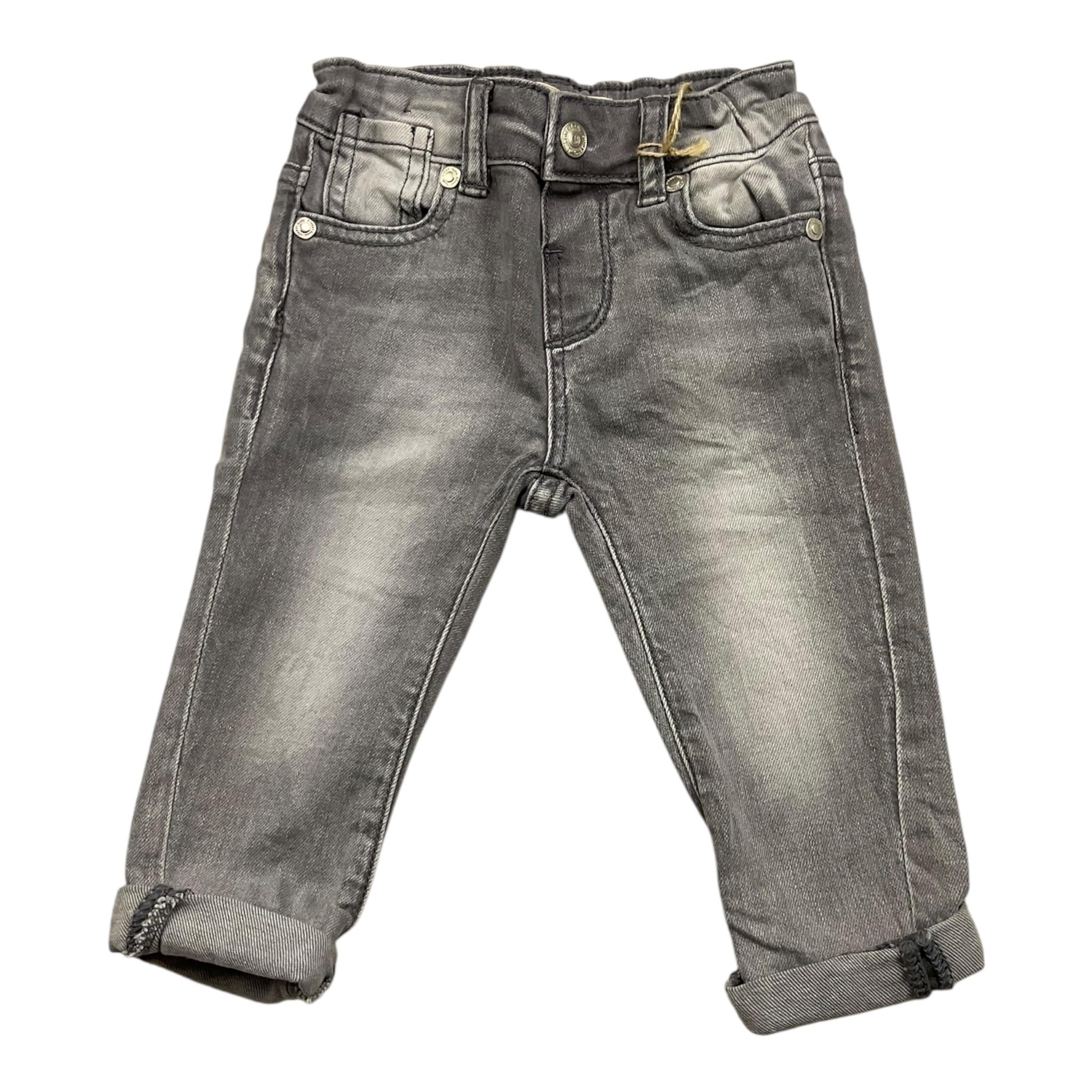 Y-CLU jeans tinta unita con girovita regolabile Grigio per Neonato BYN10739 GRIGIO Y-CLU