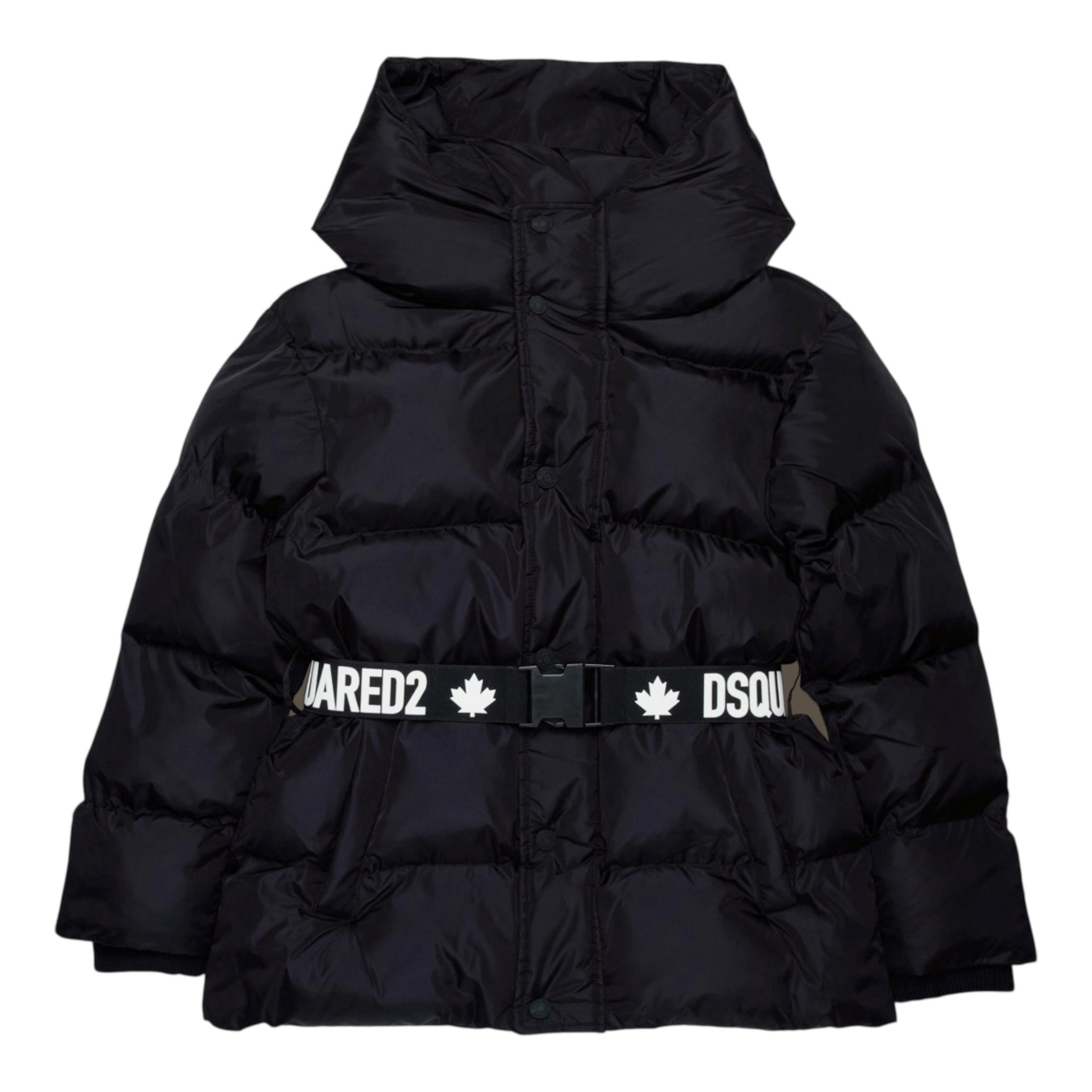 DSQUARED2 giubbino tinta unita con zip e cappuccio Nero per Bambina DQ2439 NERO DSQUARED2