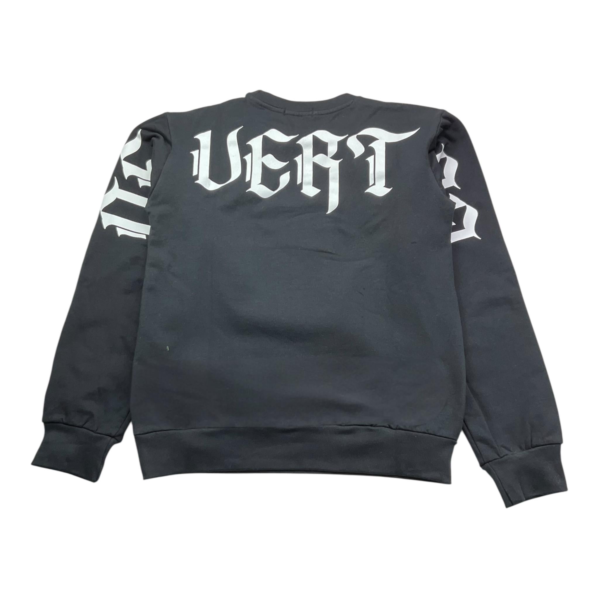 NEVER TOO felpa girocollo tinta unita con logo Nero per Bambino NT2141R NERO NEVER TOO