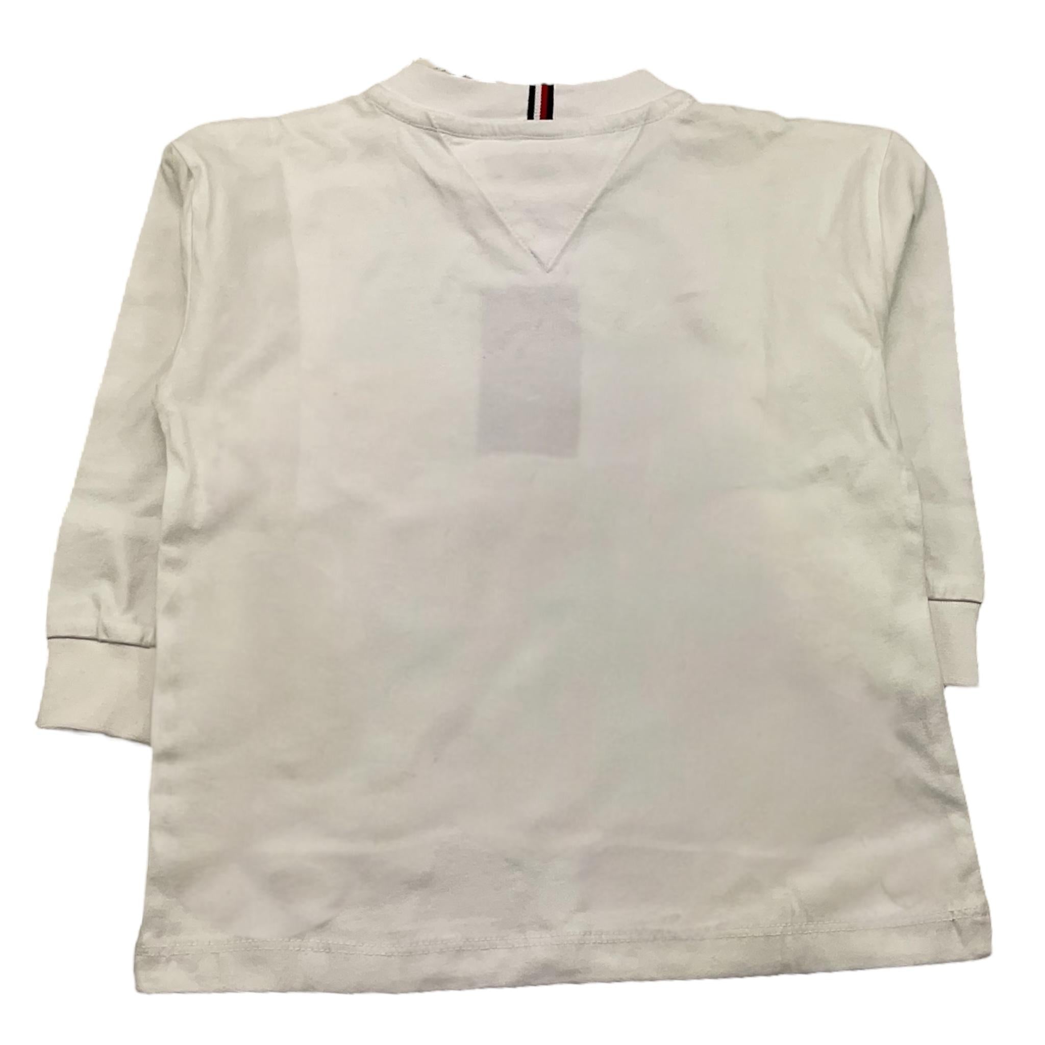 TOMMY HILFIGER shirt girocollo tinta unita con stampa logo Bianco per Bambino KB0KB09286 BIANCO TOMMY HILFIGER