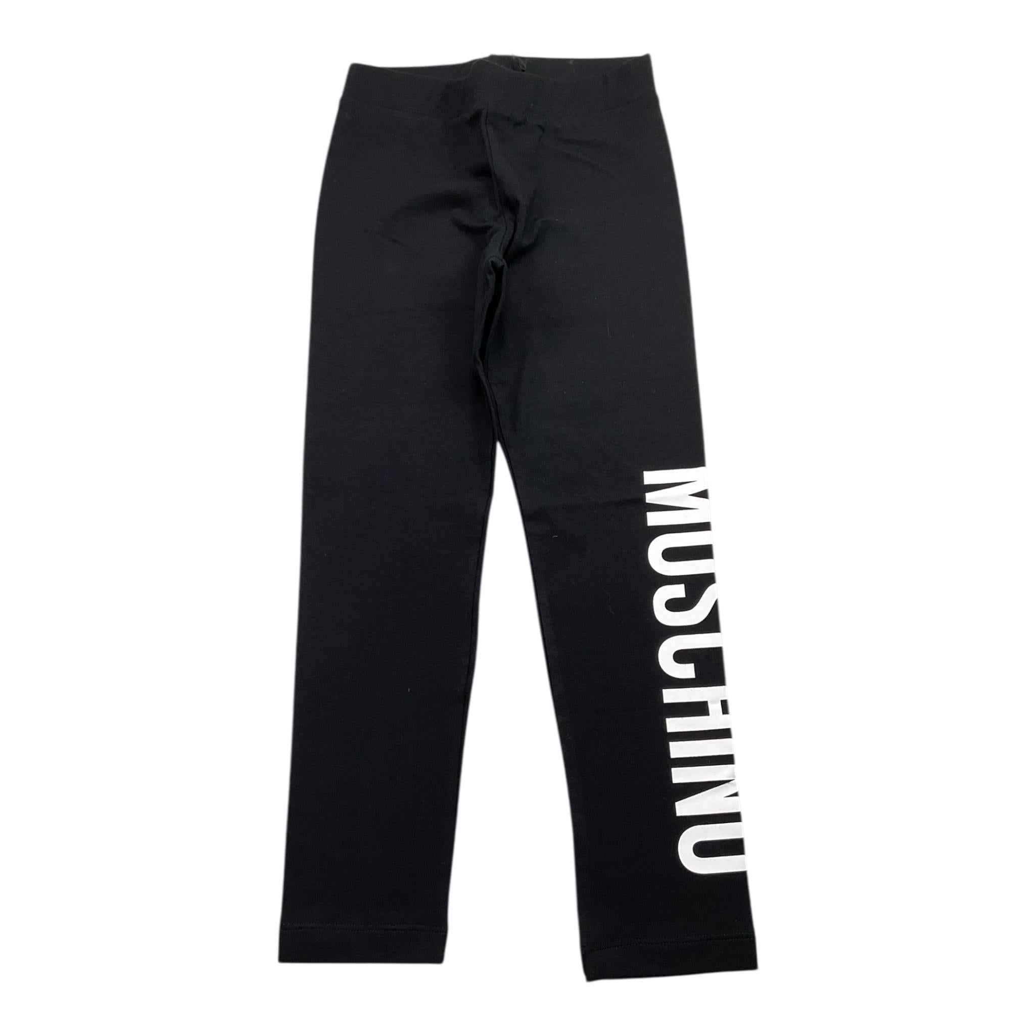 MOSCHINO leggins tinta unita con stampa logo Nero per Bambina HDP067XX NERO MOSCHINO