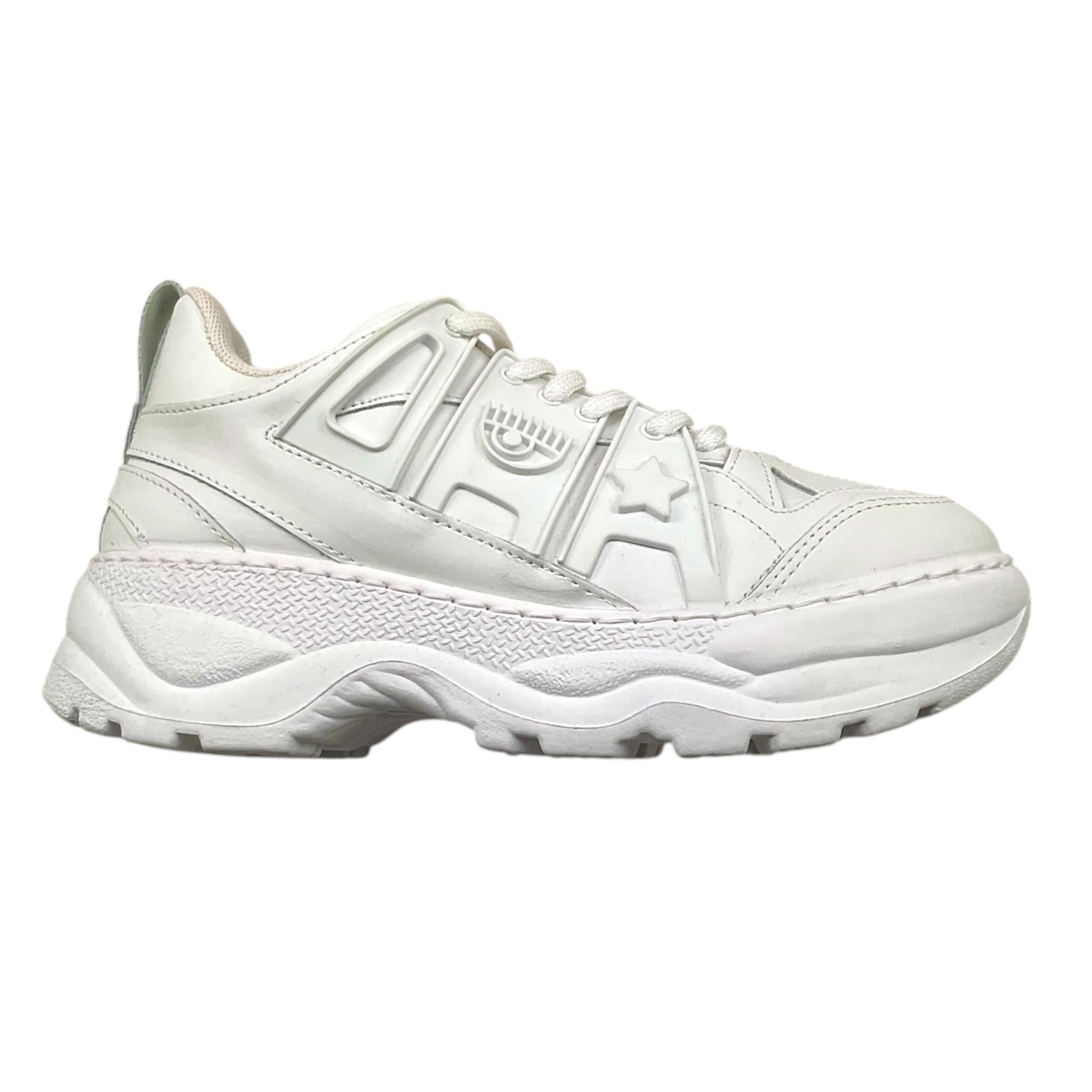 CHIARA FERRAGNI sneakers tinta unita con lacci Bianco per Bambina CFB150 BIANCO CHIARA FERRAGNI