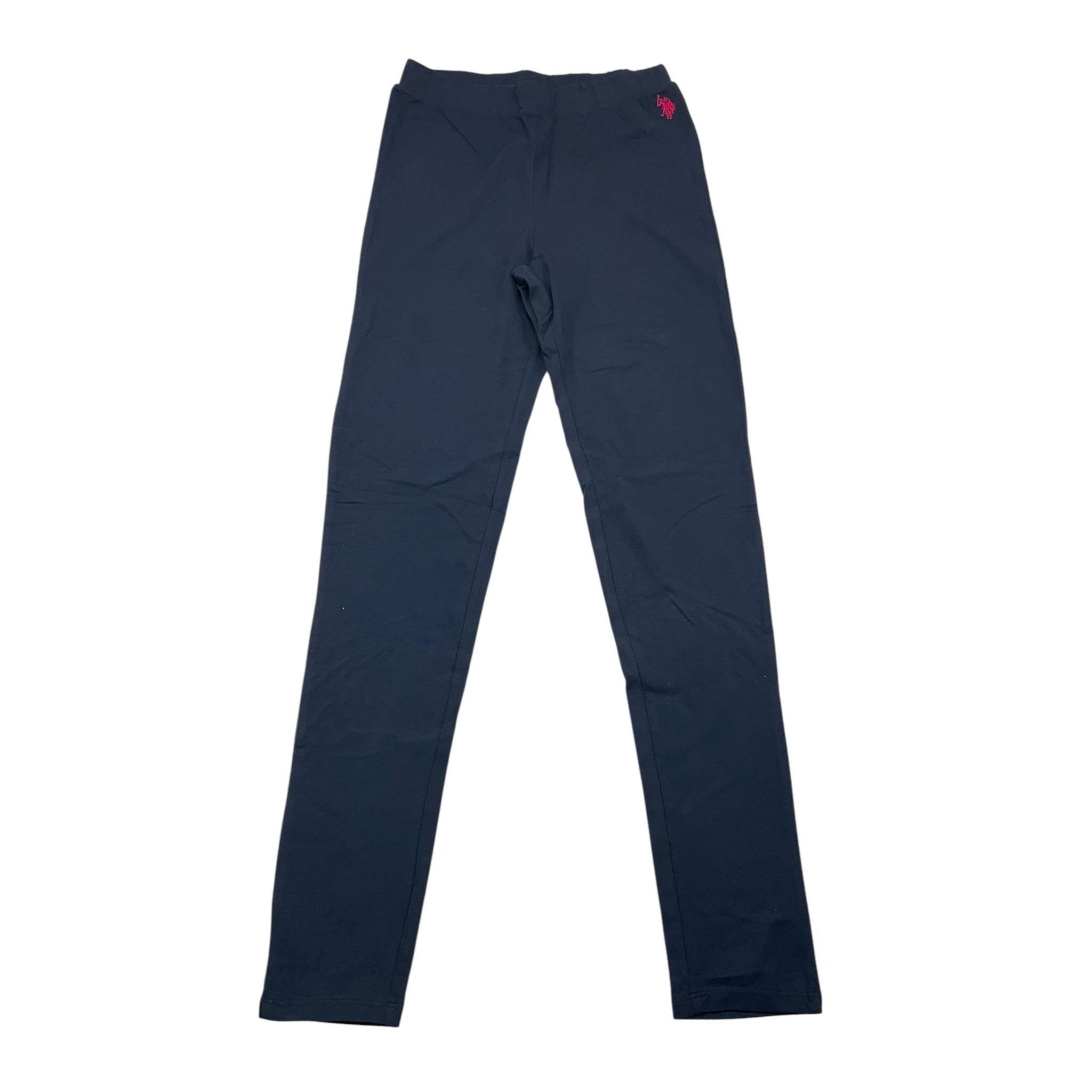 U.S. POLO ASSN leggins tinta unita con logo Blu per Bambina 61566636 BLU U.S. POLO ASSN