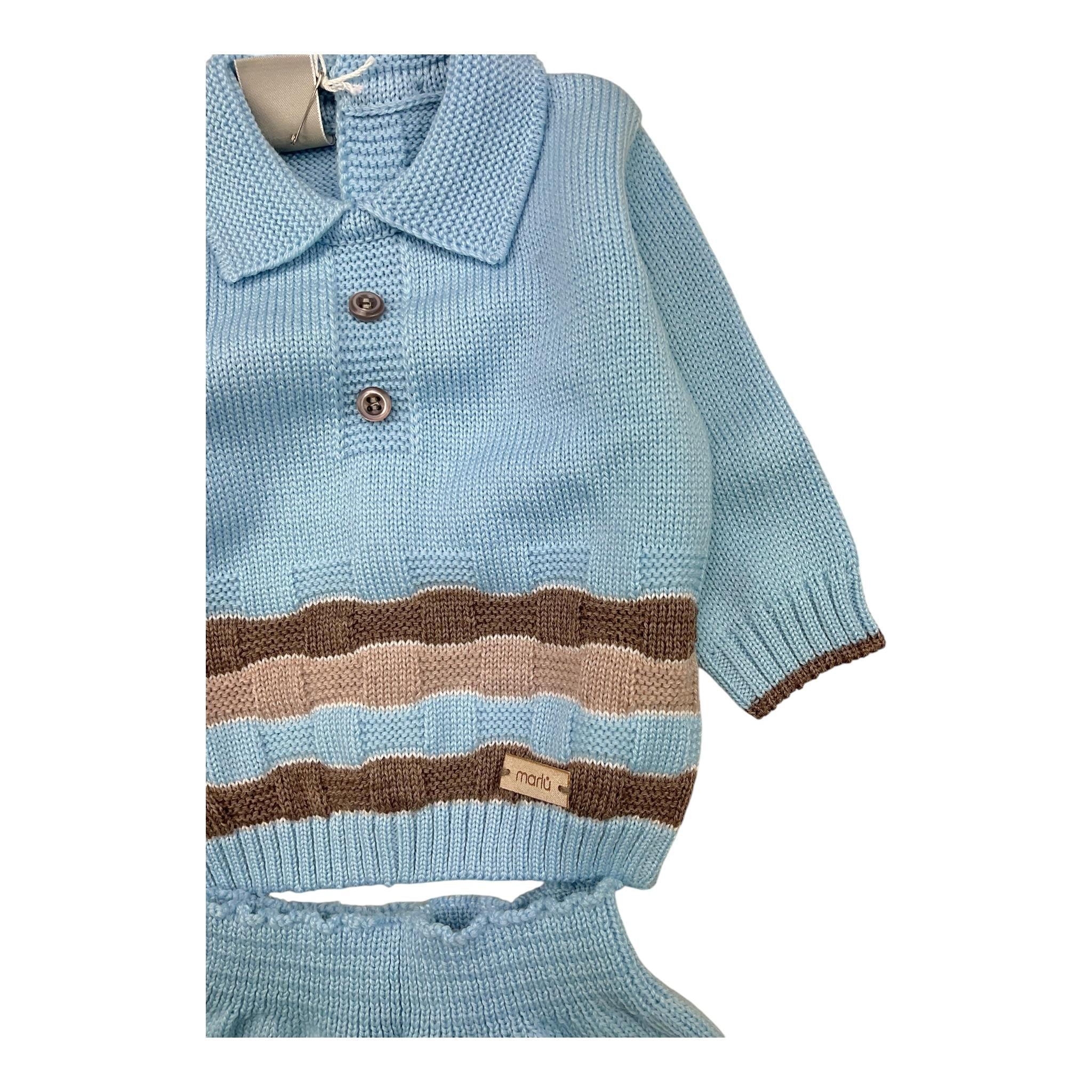 MARLU' completo 2pz maglia-pantalone Azzurro per Neonato IB6750 AZZURRO MARLU'