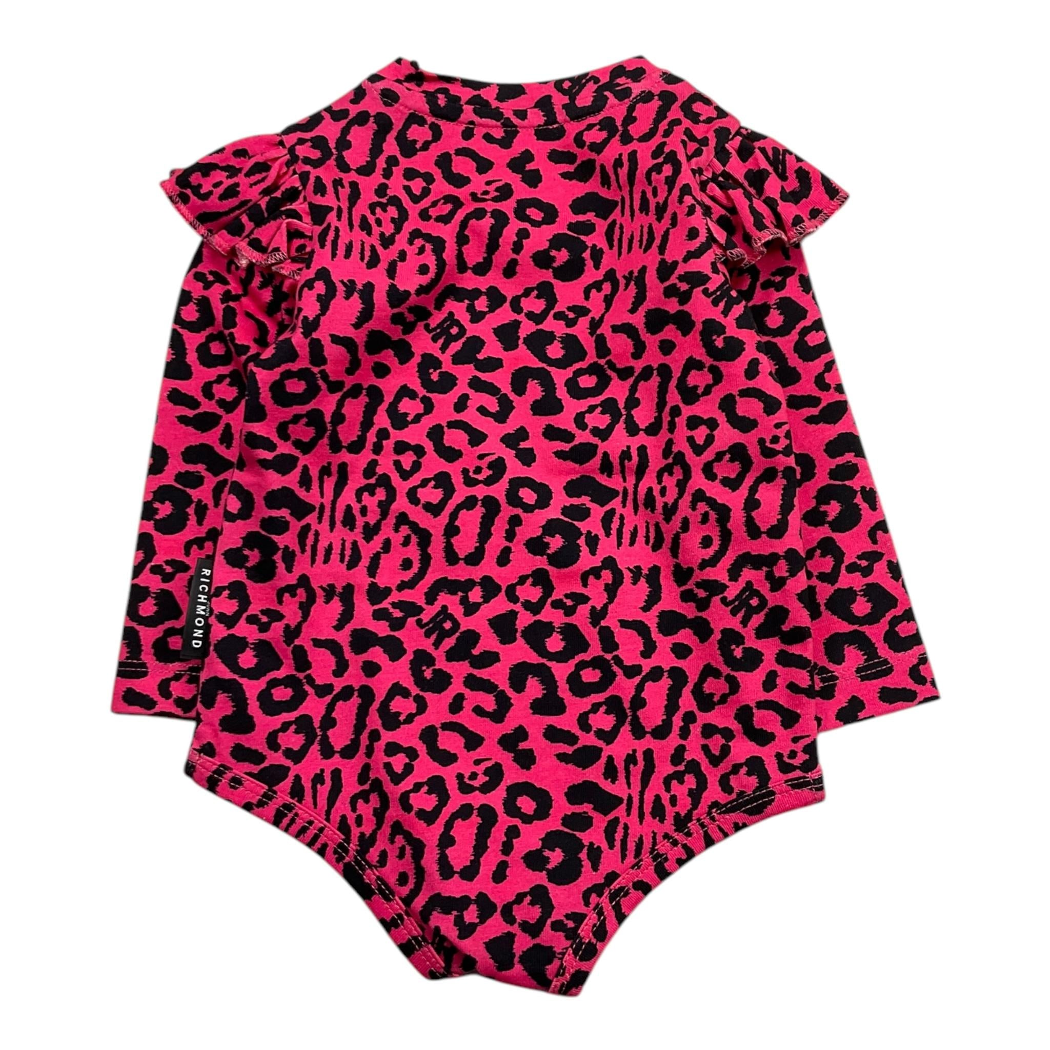 JOHN RICHMOND body tinta unita con fantasia maculata Fuxia per Neonata RIA2512BD FUXIA JOHN RICHMOND
