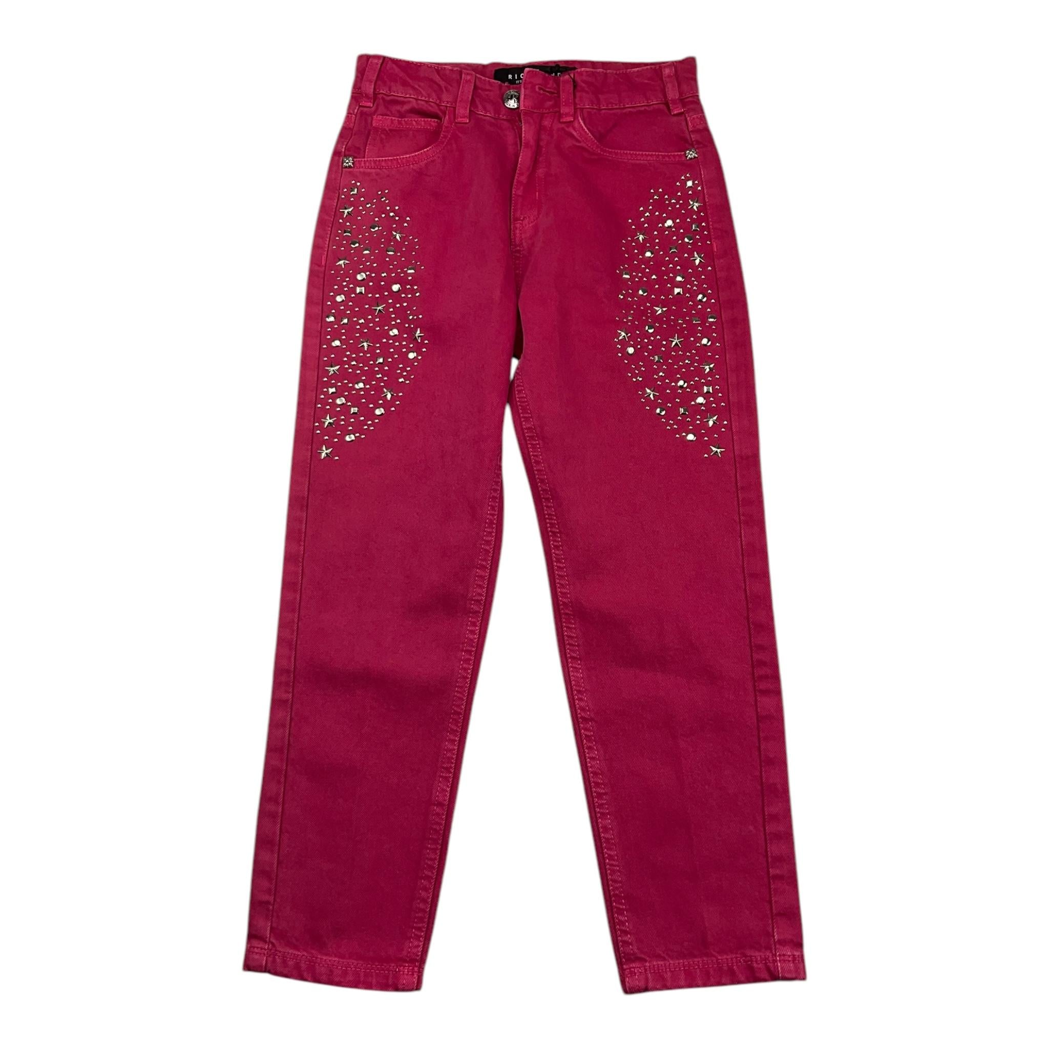 JOHN RICHMOND jeans tinta unita con applicazioni Fuxia per Bambina RGA25210JE FUXIA JOHN RICHMOND