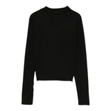 TWINSET shirt mezzo collo tinta unita con logo Nero per Bambina 242GJ243 NERO TWINSET