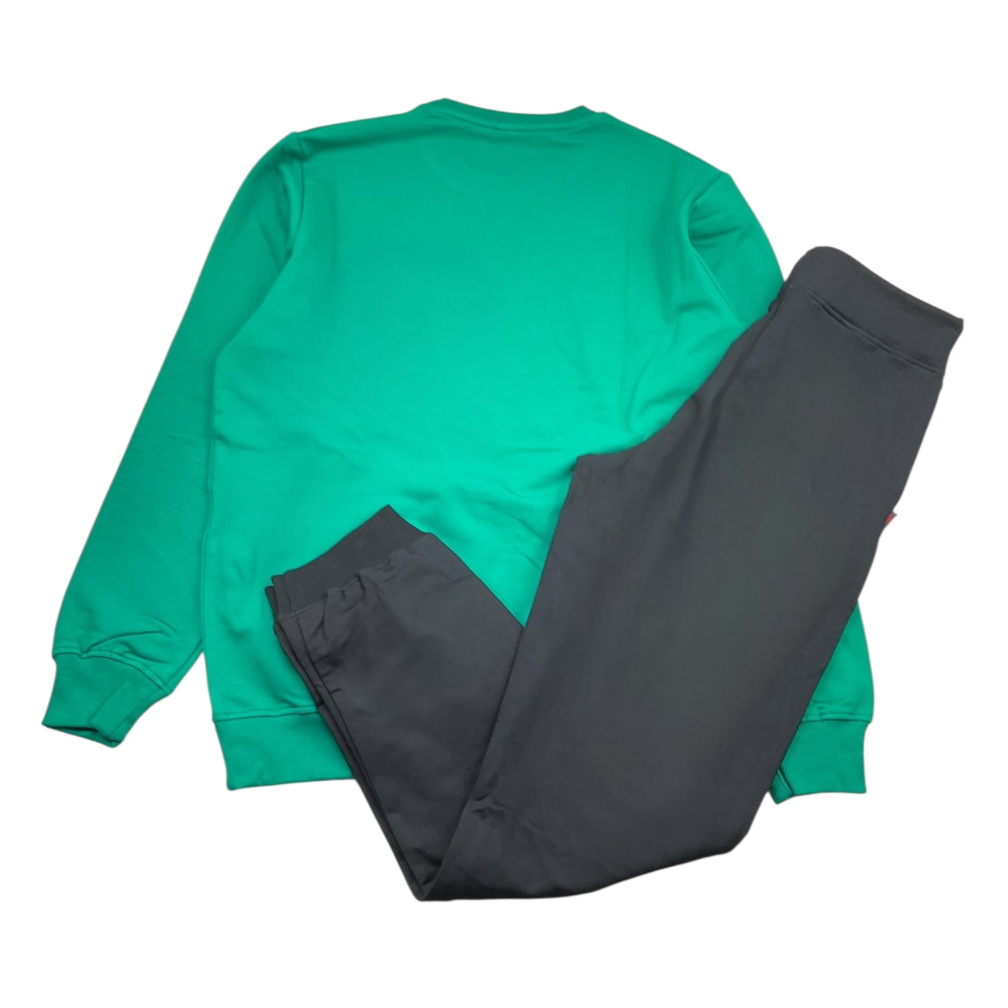 ZU+ELEMENTS completo 2pz felpa-pantalone tinta unita Verde/nero per Bambino ZU1717 VERDE/NERO ZU+ELEMENTS