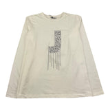 JANICE shirt girocollo tinta unita con stampa brillantinata Panna per Bambina JN578R PANNA JANICE
