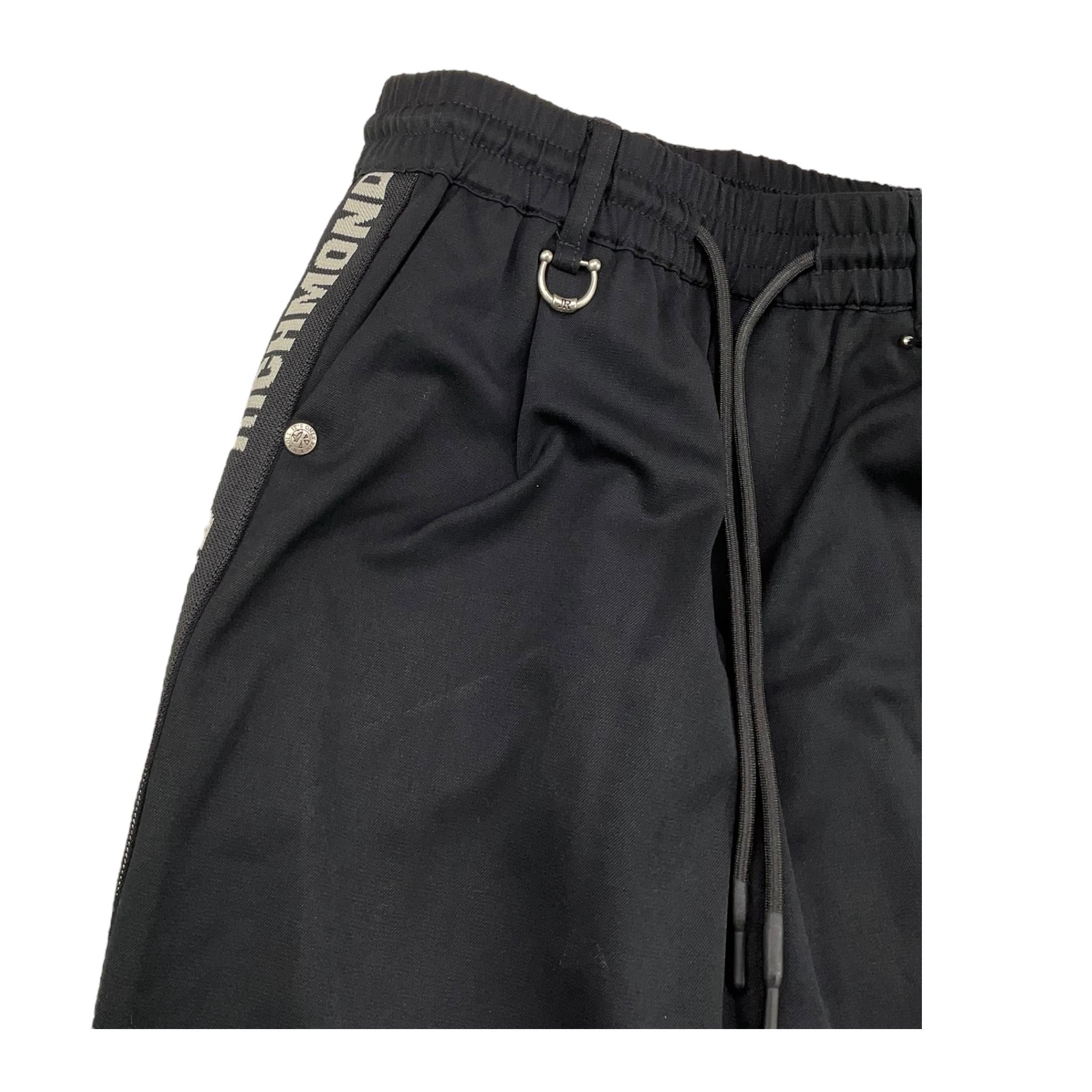 JOHN RICHMOND pantalone tinta unita con elastico in vita e profili logati Nero per Bambino RBA24156PA NERO JOHN RICHMOND