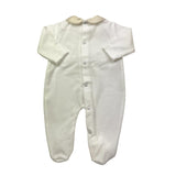 NINNAOH tutina bicolore con fantasia e fiocco Bianco per Neonata I2374T BIANCO NINNAOH