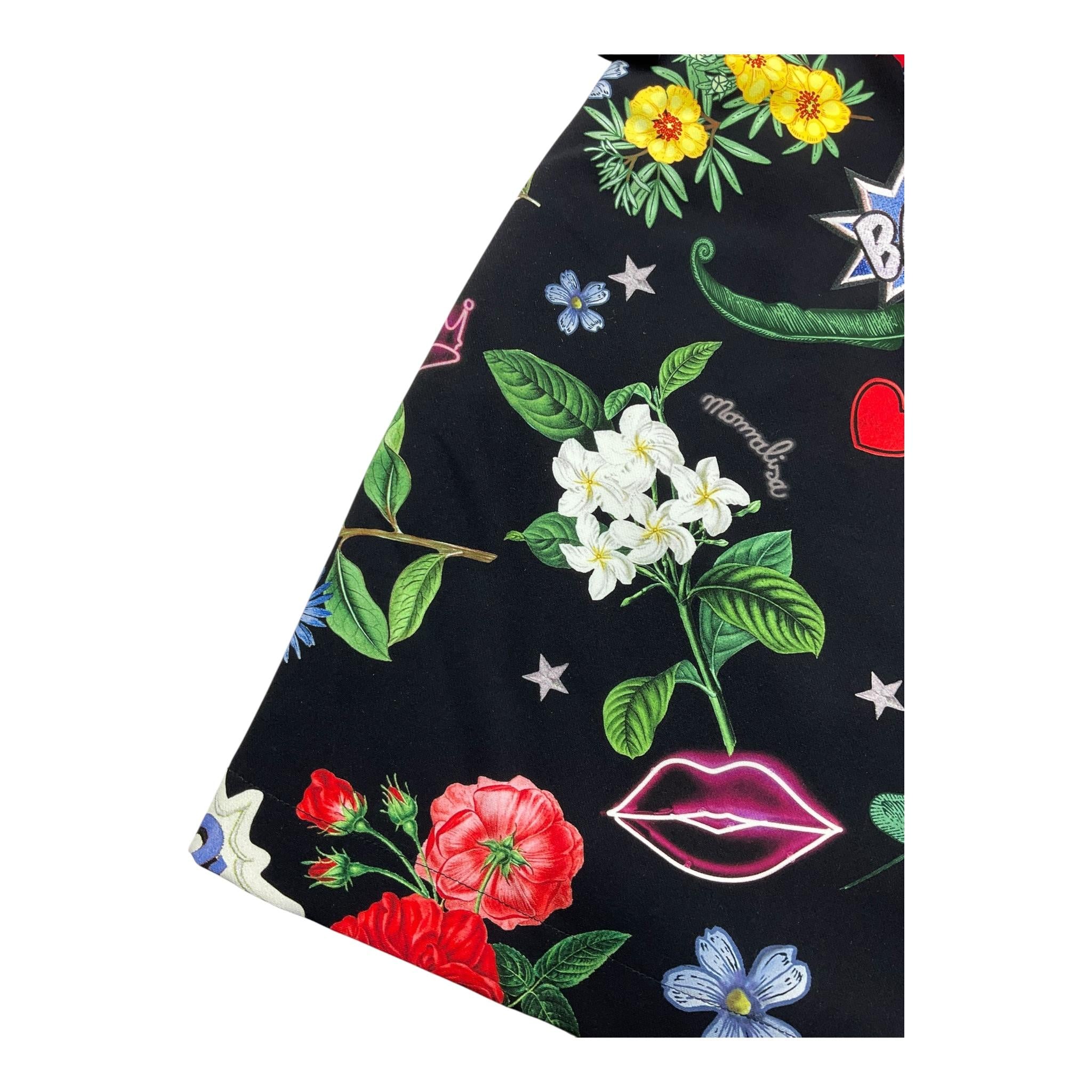 MONNALISA abit mezza manica tinta unita fantasia floreale Nero per Bambina 414917 NERO MONNALISA