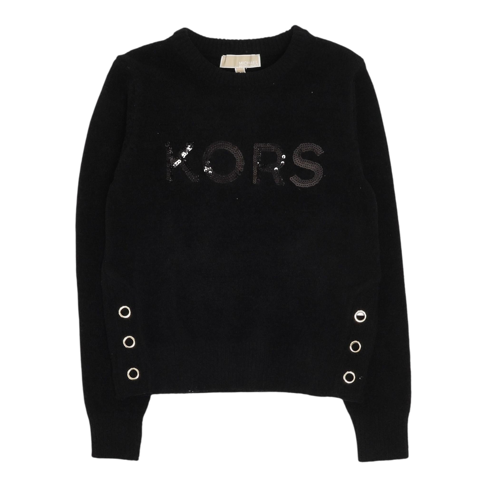 MICHAEL KORS maglia girocollo tinta unita cn stampa paillettata Nero per Bambina R30156 NERO MICHAEL KORS