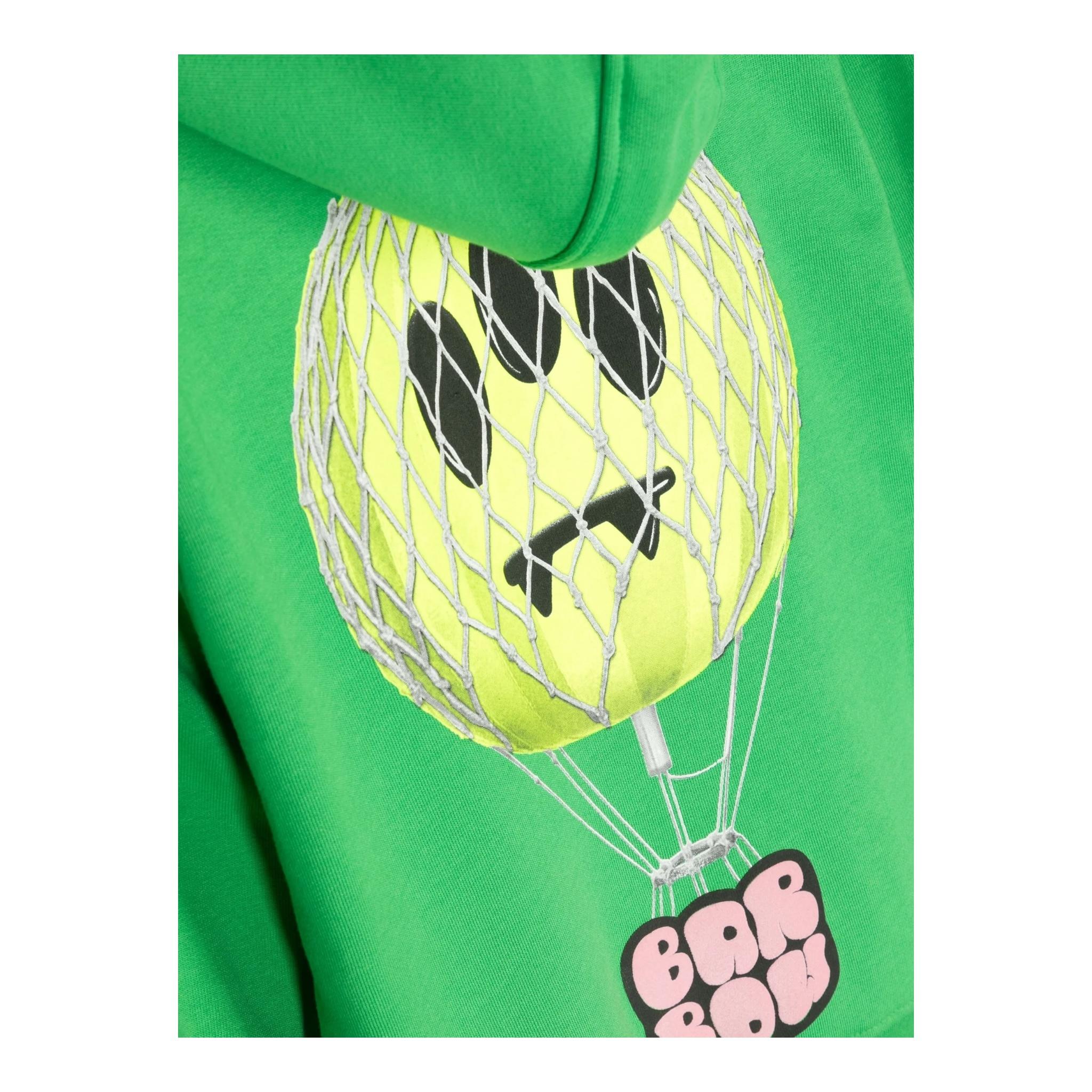 BARROW KIDS felpa chiusa con cappuccio tinta unita con stampe in contrasto Verde per Bambina F3BKUHS071 VERDE BARROW KIDS
