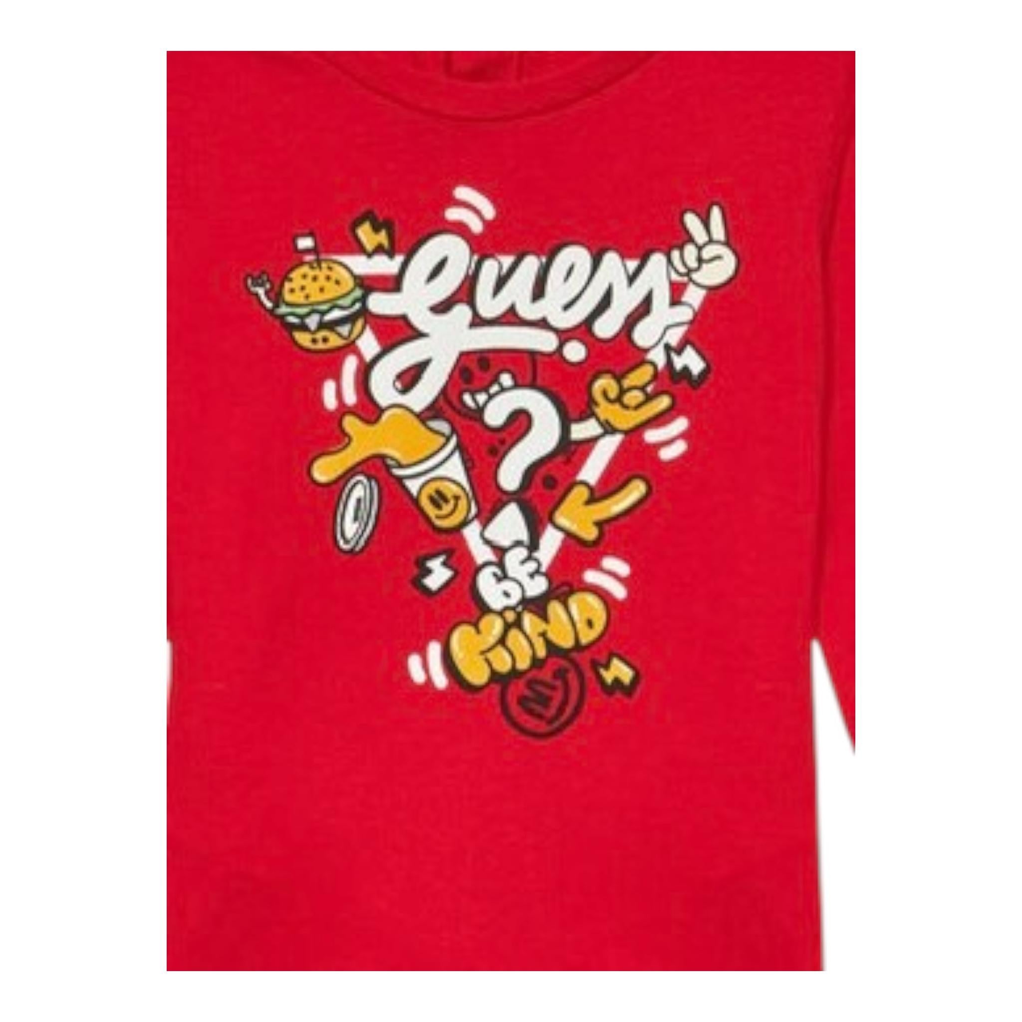GUESS shirt girocollo tinta unita con stampa Rosso per Neonato I4YI02K8HM4 ROSSO GUESS